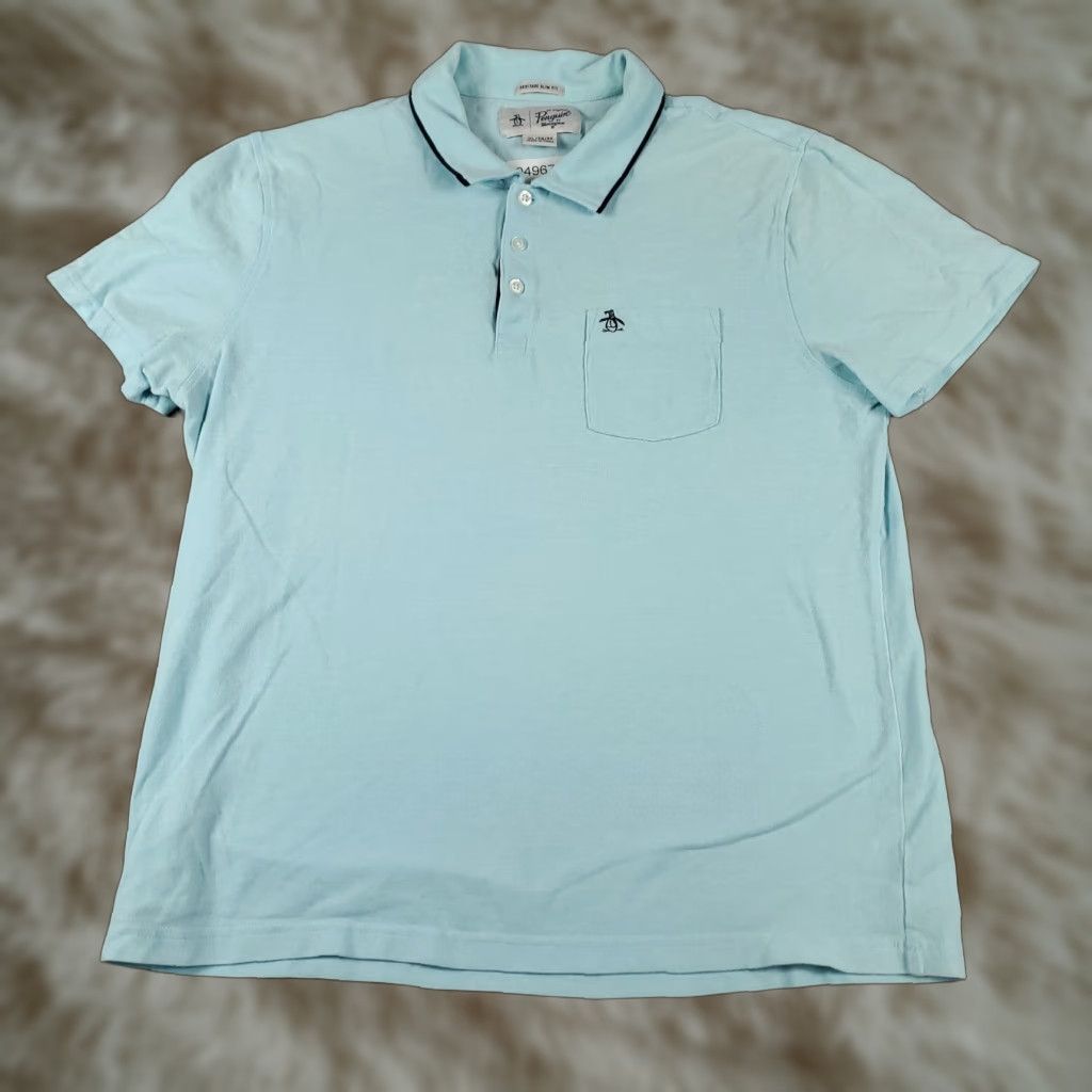 Original Penguin VINTAGE Original Penguin Polo Shirt Mens XL Blue Short Sleeve Casual Blue Polo XL Mens Shirts 90s Preppy American Classic Sports Size US XL / EU 56 / 4 - 1 Thumbnail