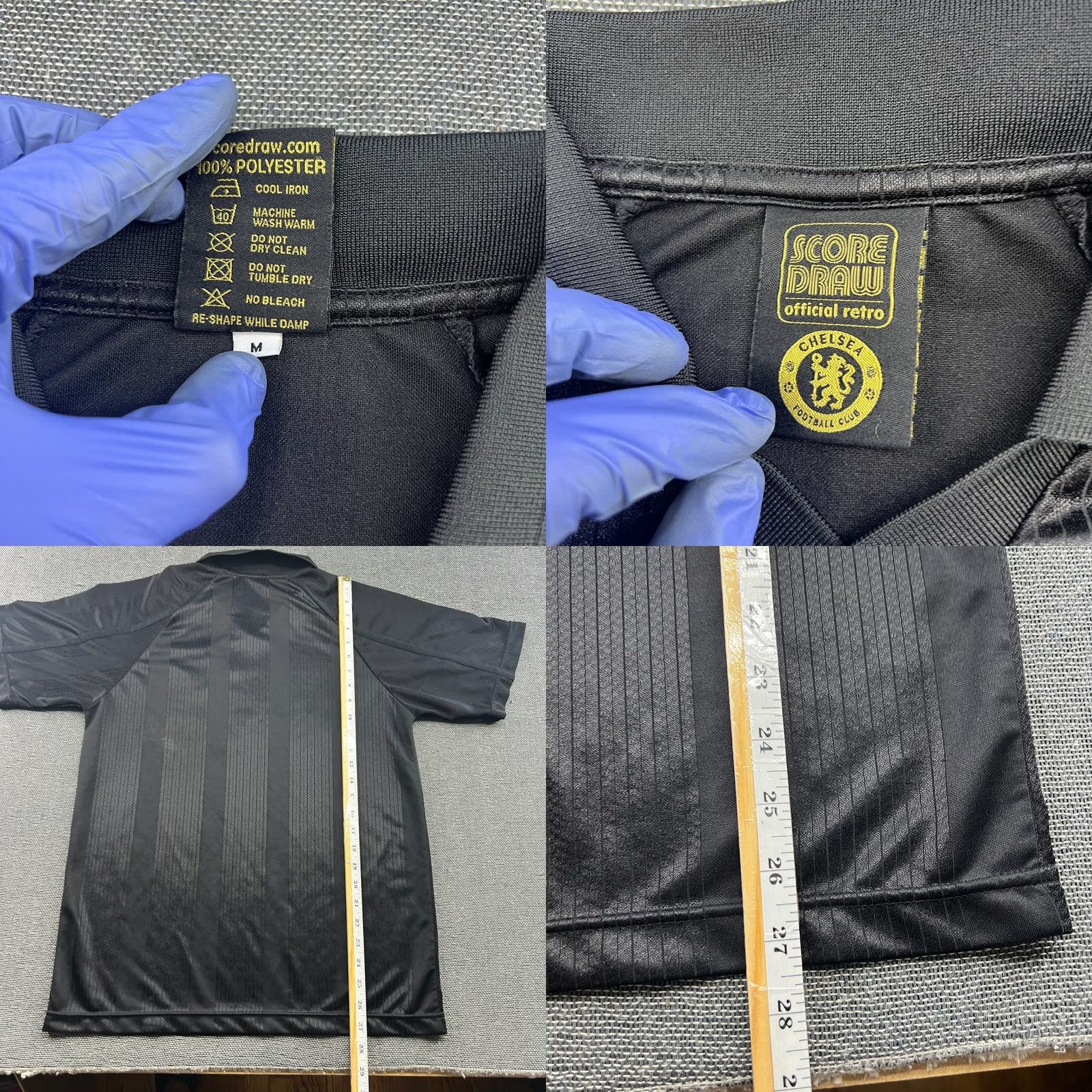 Adidas Chelsea 1998 Mens Football Jersey Medium Retro Score Draw Black Out Autoglass Size US M / EU 48-50 / 2 - 8 Thumbnail