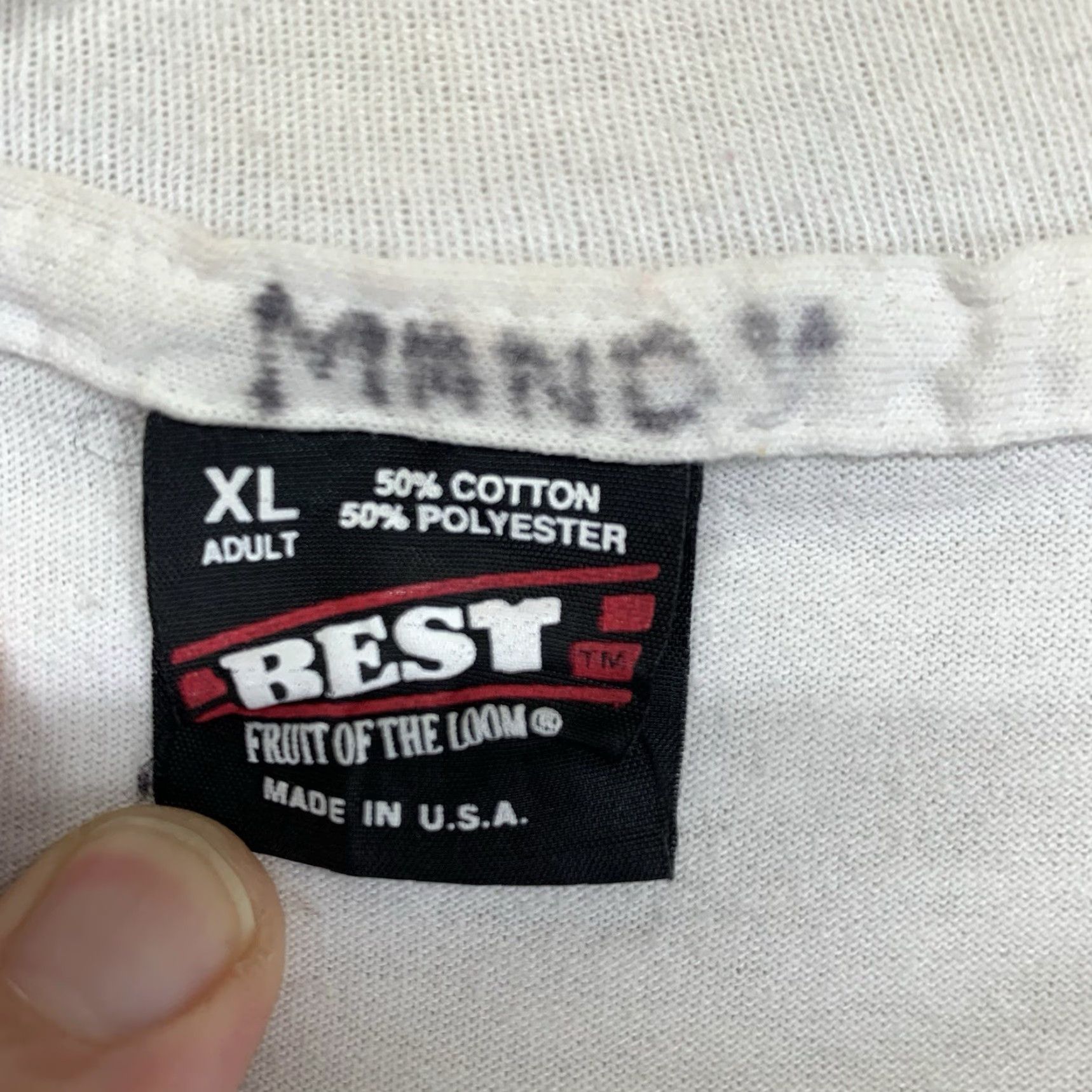 Fruit Of The Loom VINTAGE Nauvoo Illinois T-Shirt Men XL White 90s Retro Double-Sided Graphic Tee Size US XL / EU 56 / 4 - 4 Thumbnail
