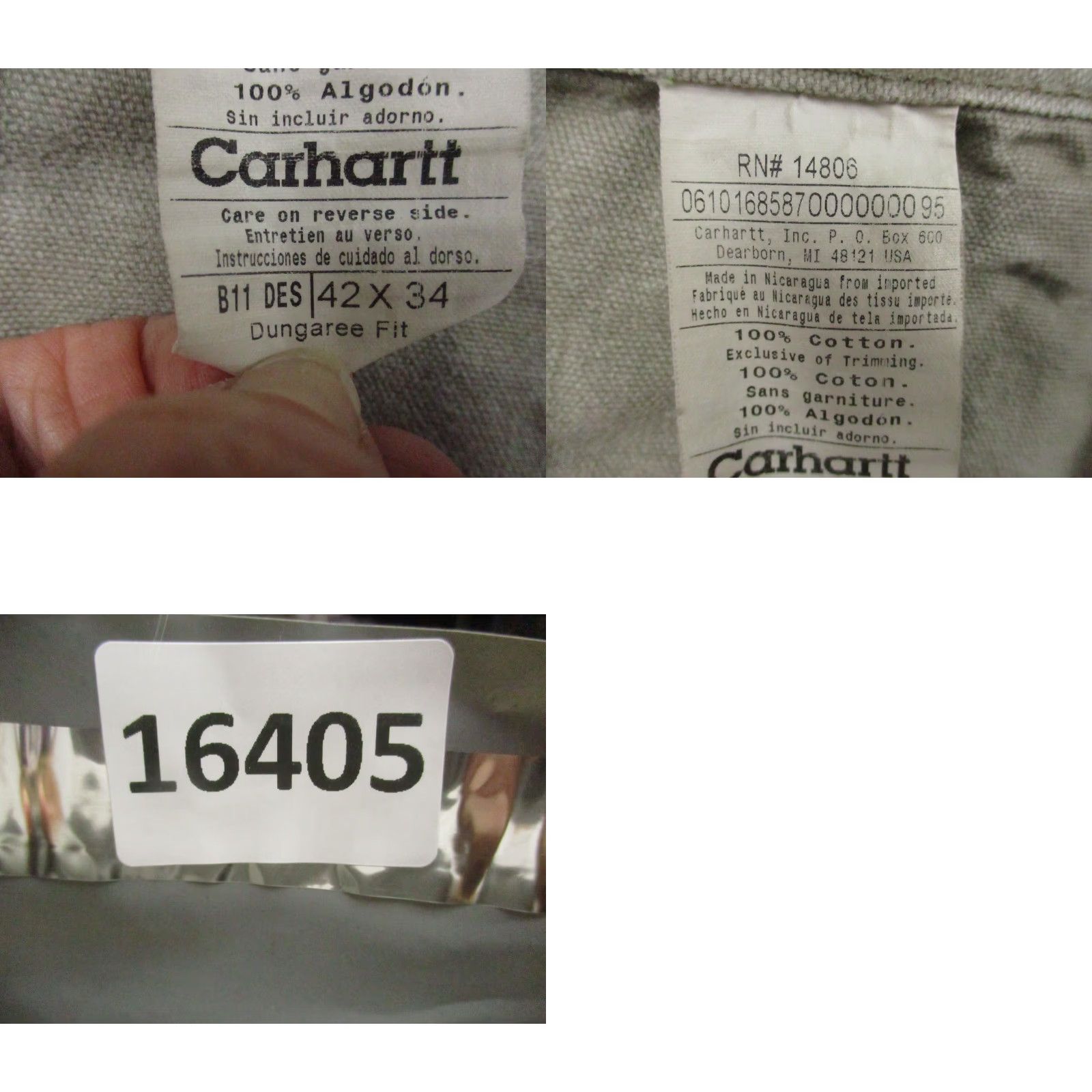 Carhartt Carhartt Pants Mens 42x34 Beige Dungaree Canvas Work Utility Cotton Relaxed Straight 42 Beige Workwear Casual Mens Size US 42 / EU 58 - 9 Thumbnail