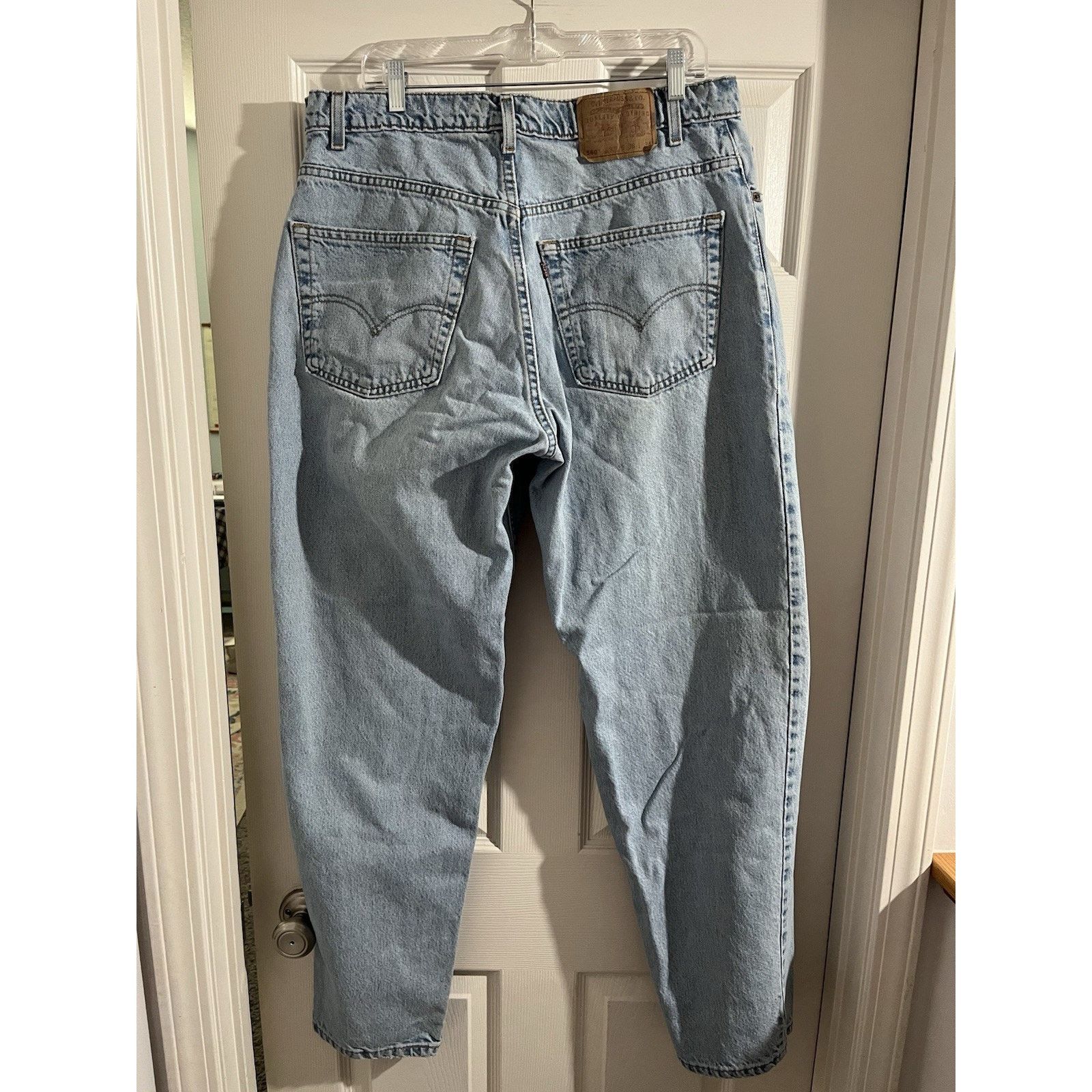 Levi's Vtg Levis 560 90’s Loose Tapered Leg Black Bat Wing Sz 38x34 Size US 38 / EU 54 - 4 Thumbnail