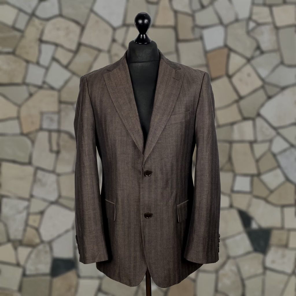 Hugo Boss HUGO BOSS Blazer Jacket Brown Wool Size 48 Mens Regular Two-Button Single-Breasted Classic Jacket Size 48R - 1 Thumbnail