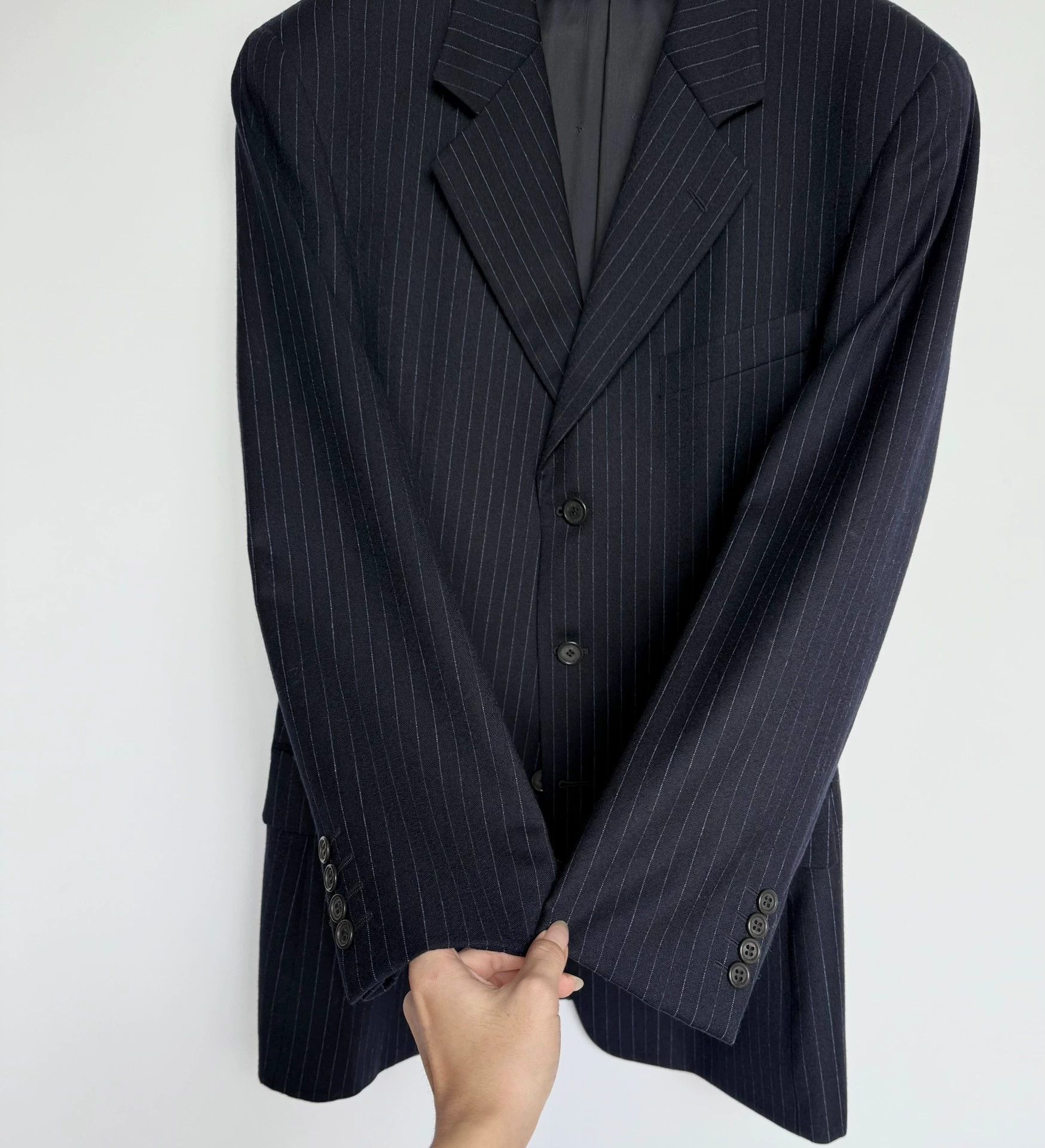Valentino Valentino Navy Striped Wool Blazer 50 Size 50R - 2 Thumbnail