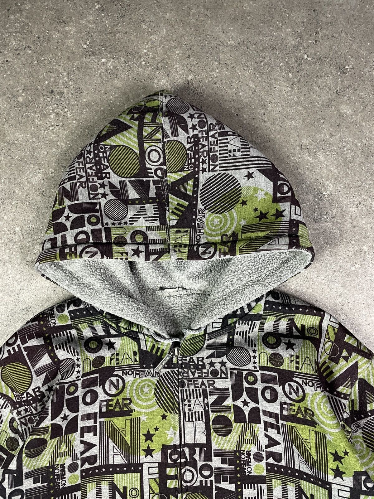 No Fear × Vintage Vintage Crazy Y2K No Fear Hip Hop Hoodie Zip Size US XL / EU 56 / 4 - 3 Thumbnail