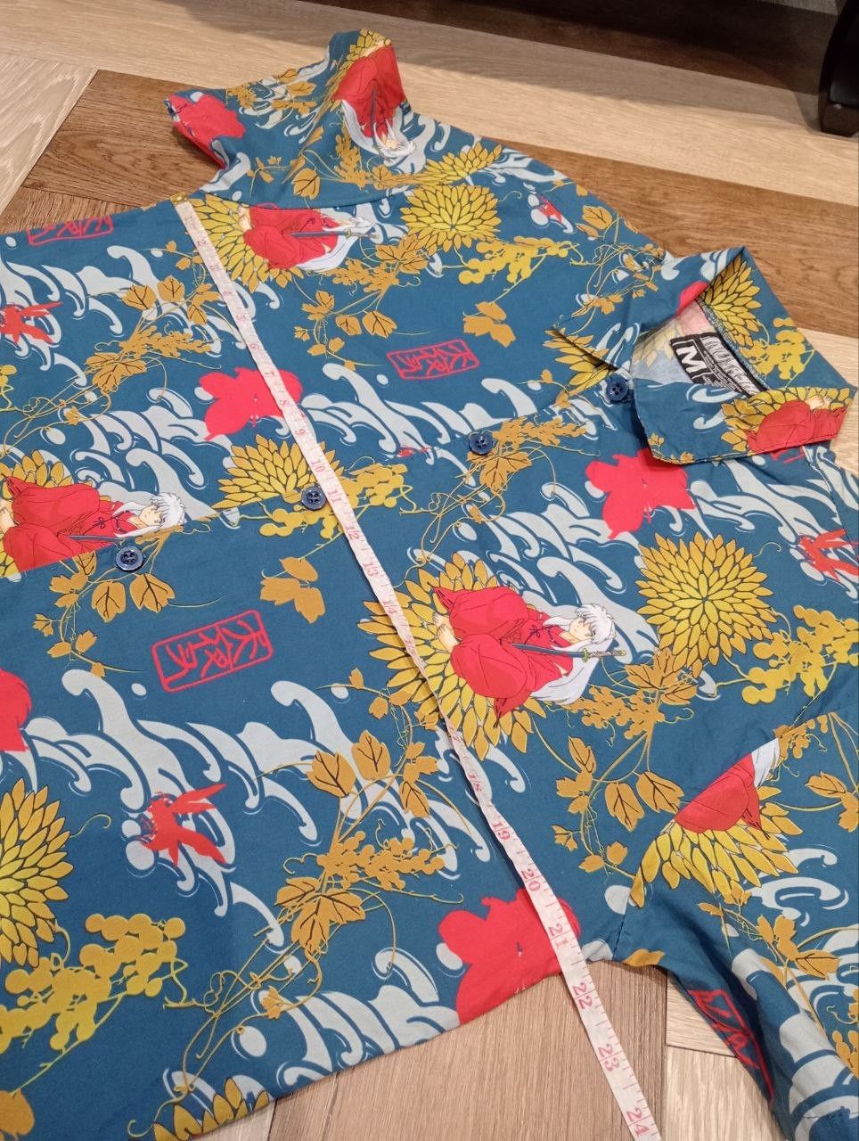 Japanese Brand INUYASHA OVERPRINT BUTTON UP COTTON SHIRT Size US M / EU 48-50 / 2 - 9 Thumbnail