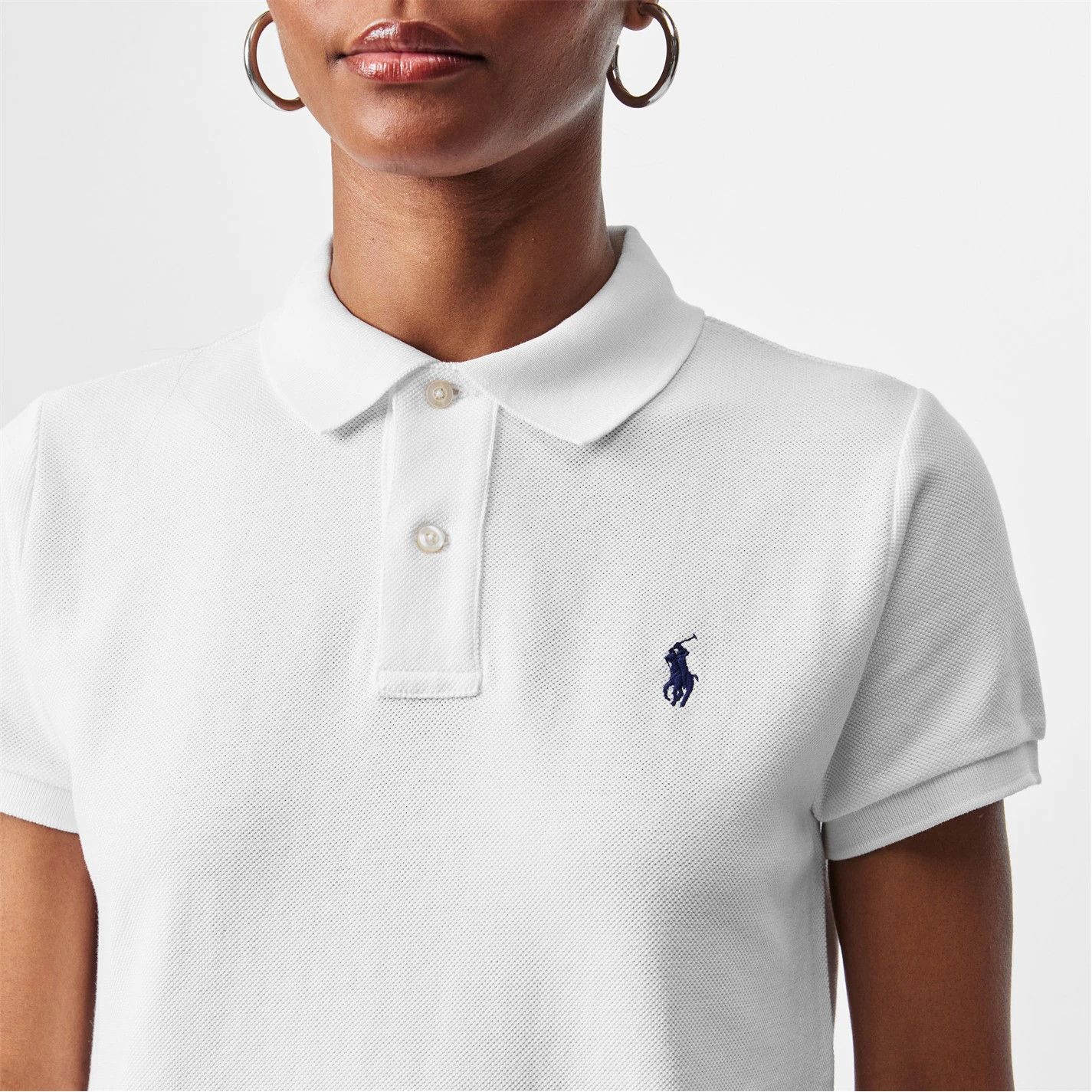 Polo Ralph Lauren o1g2r1mq0825 Stretch-Cotton Sleeveless Polo Dress in White Size XS / US 0-2 / IT 36-38 - 6 Thumbnail