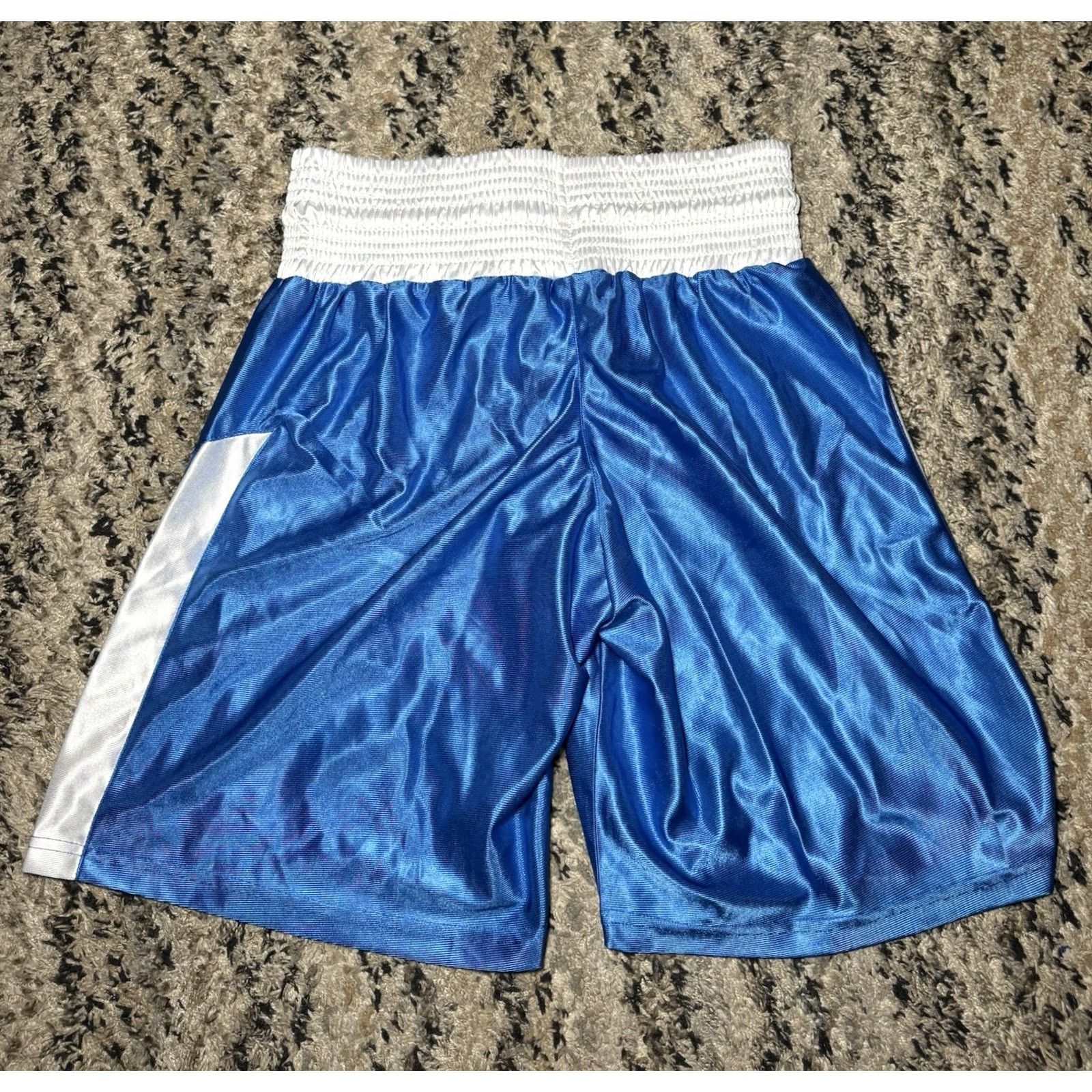 Adidas VINTAGE Adidas Boxing Shorts Mens Medium Blue White Thick Waist Trunks Size US 31 - 5 Thumbnail