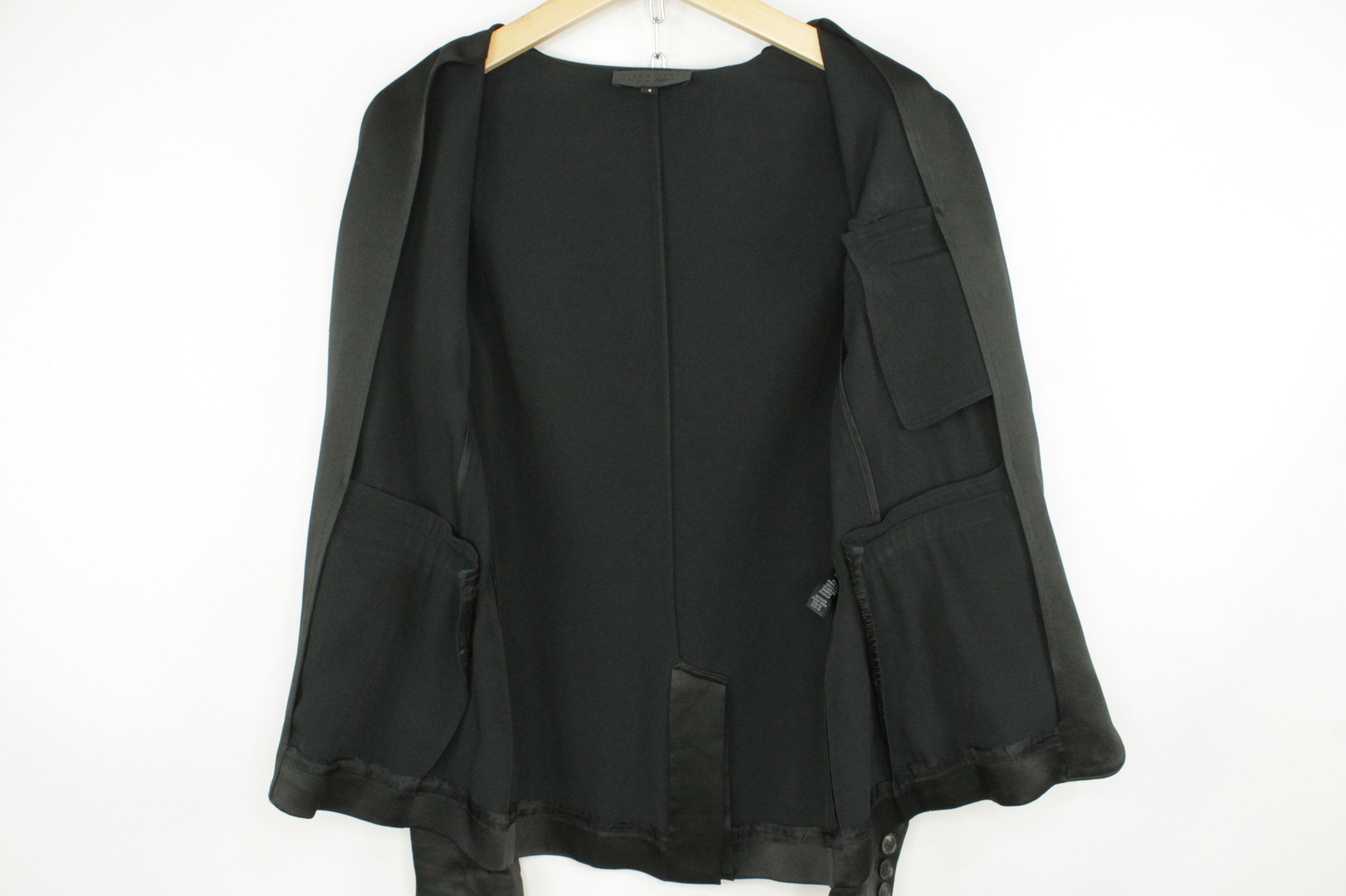 Nili Lotan NILI LOTAN Sophia Satin Blazer Jacket in Black Size S / US 4 / IT 40 - 8 Thumbnail