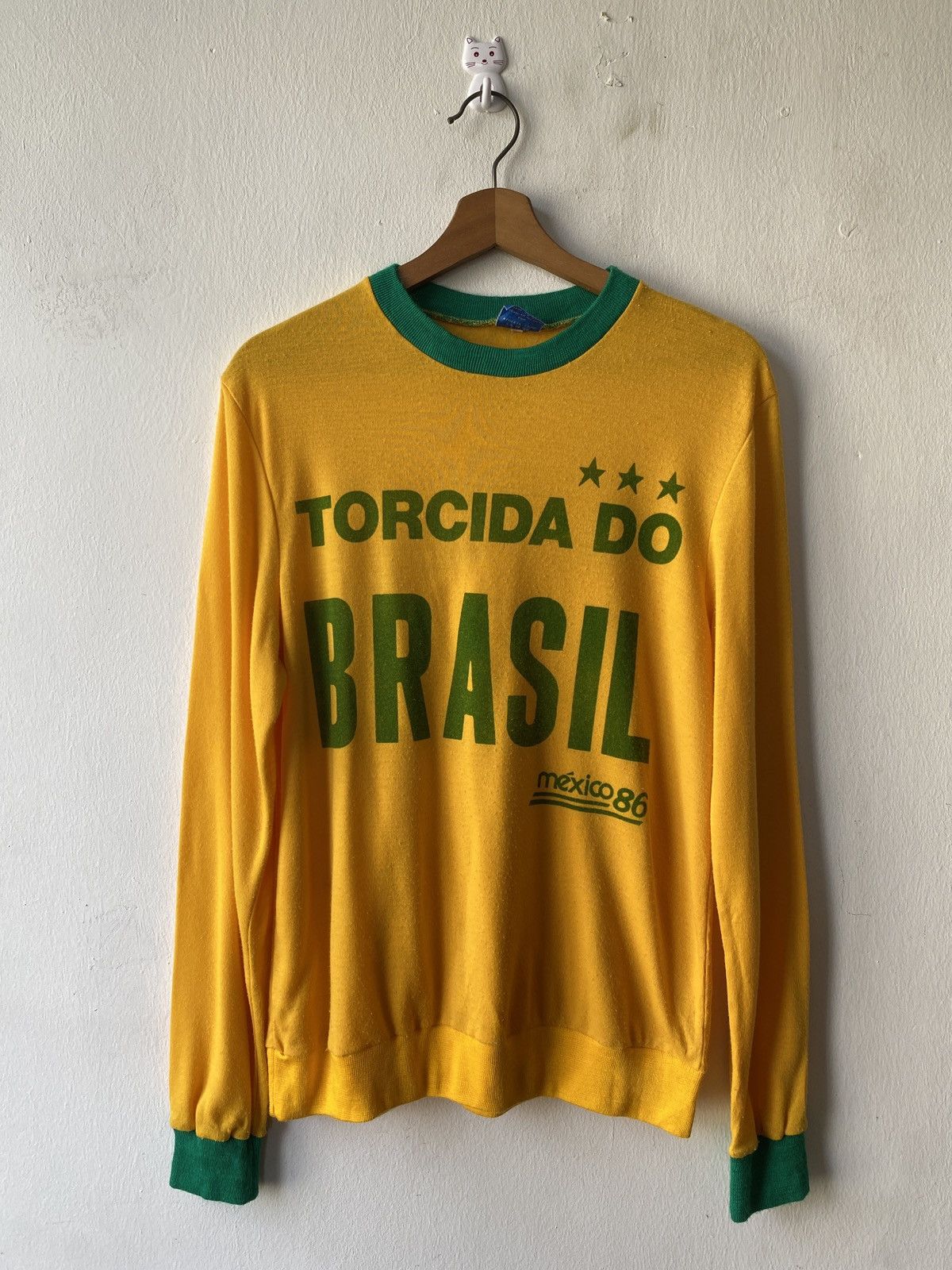 Vintage 1980s - Torcida Do Brasil Mexico86 Football Club Sweatshirt Size US M / EU 48-50 / 2 - 4 Thumbnail