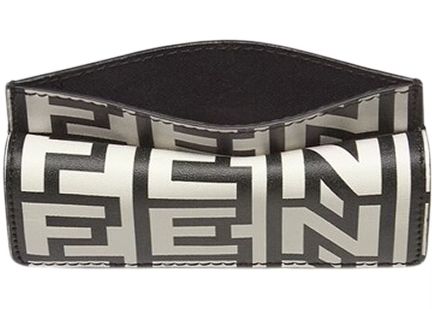 Fendi o1loc1c0824 Size: OS / Micro Trifold Wallet in Black/White Size ONE SIZE - 2 Thumbnail