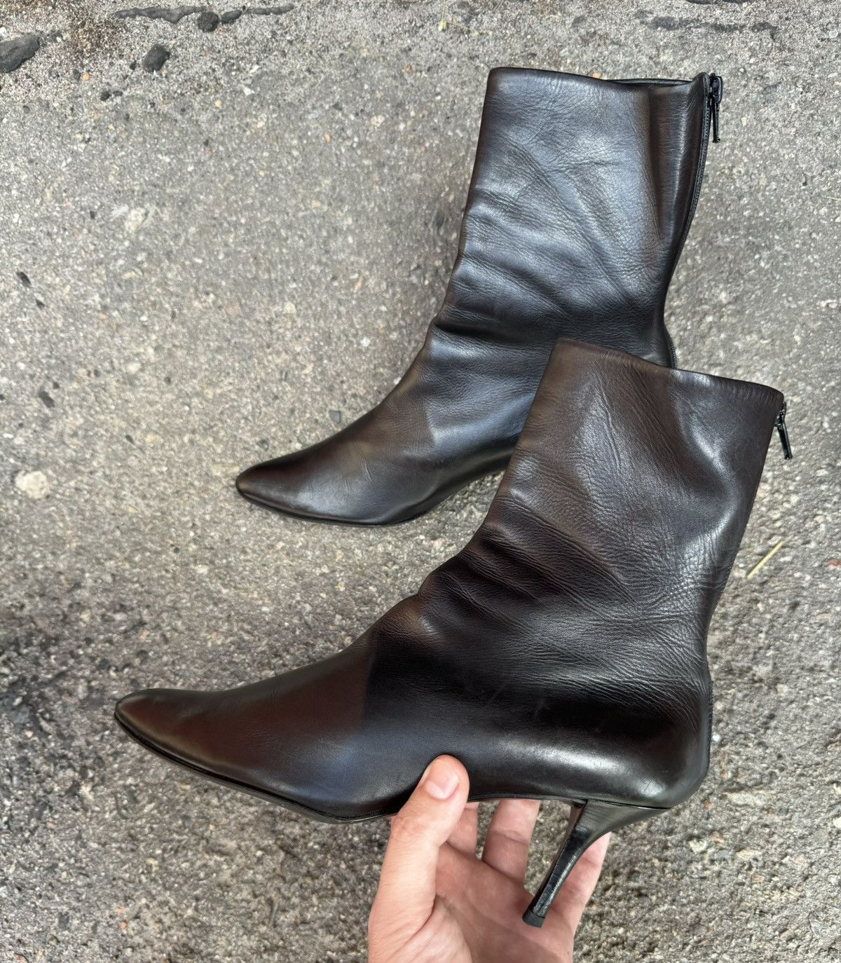Helmut Lang Helmut Lang women leather high heel boots 39 size black Size US 9 / IT 39 - 2 Thumbnail