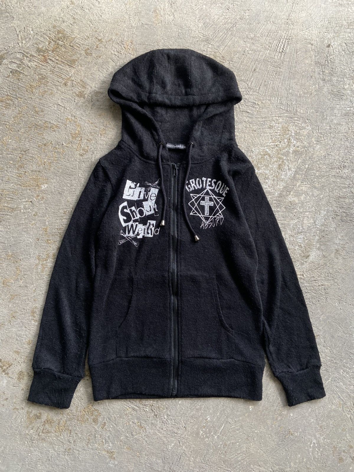 Japanese Brand 2000s Ghost Of Harlem - Vkei Style Skull Zip Hoodie Size US S / EU 44-46 / 1 - 3 Thumbnail