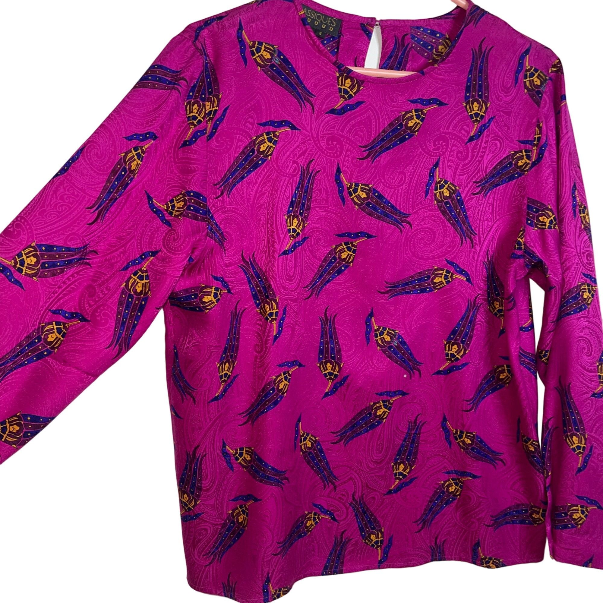 Vintage Classiques Vintage Womens Blouse Size 6 Pink Size M / US 6-8 / IT 42-44 - 6 Thumbnail