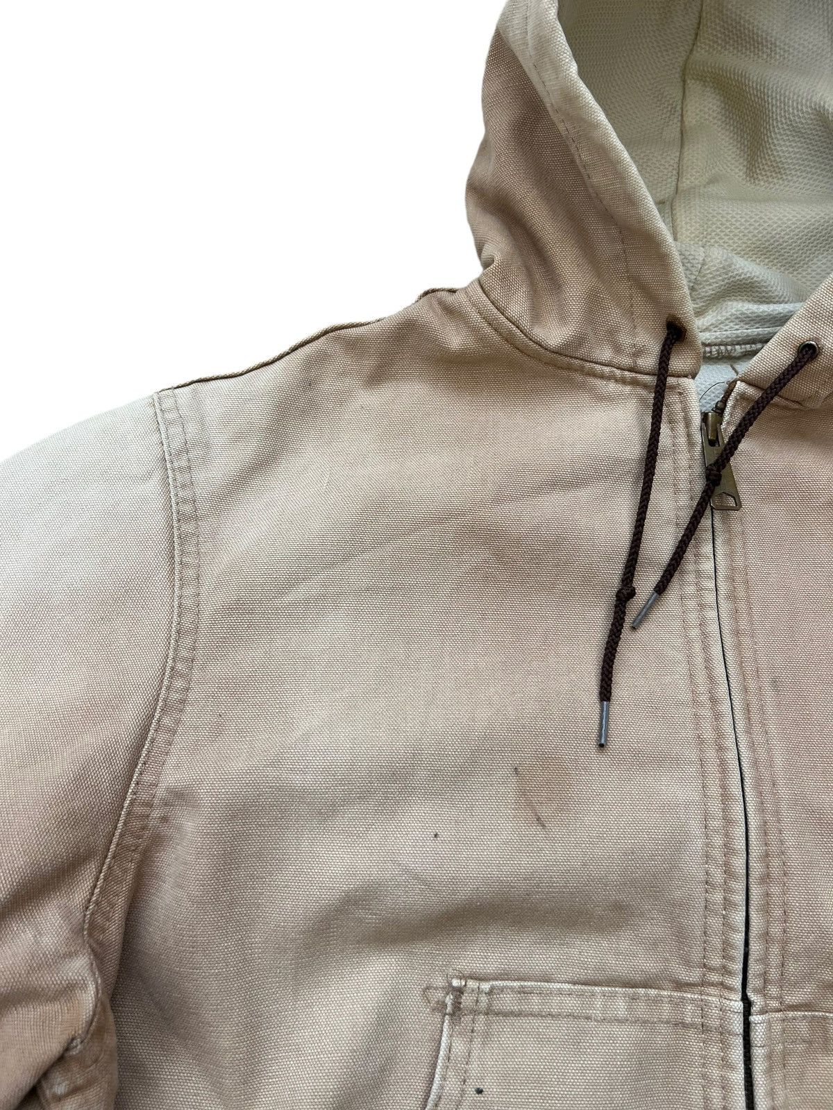 Carhartt Vintage 80s Carhartt 100 Years Dirty Sun Faded Denim Hoodie Size US M / EU 48-50 / 2 - 10 Thumbnail