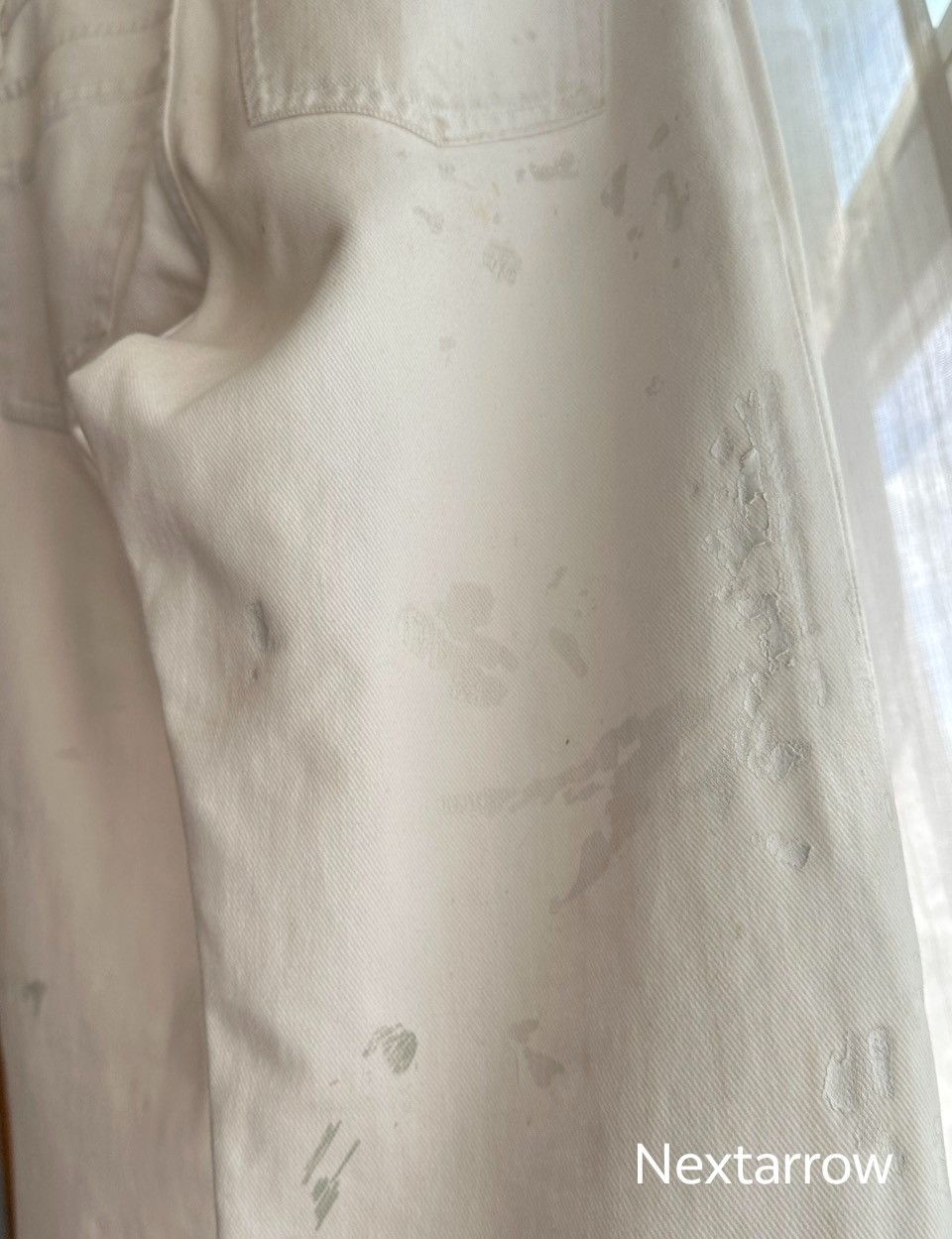 Helmut Lang Helmut Lang's white splashed ink jeans2412-Nextarrow Size US 29 - 2 Thumbnail