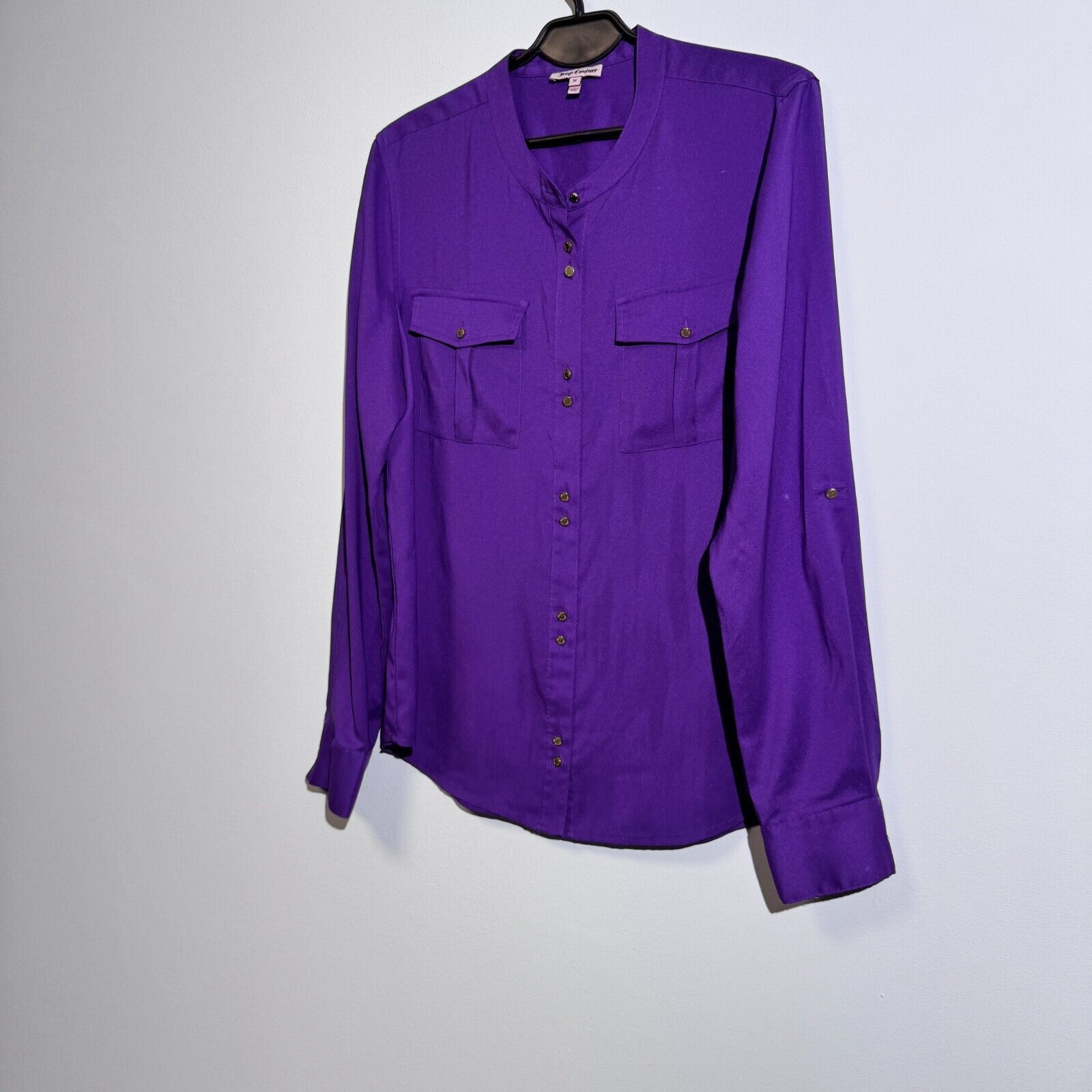 Juicy Couture × Vintage Vintage Juice Couture Purple Polyester Shirt Buton up Size M Size US M / EU 48-50 / 2 - 2 Thumbnail