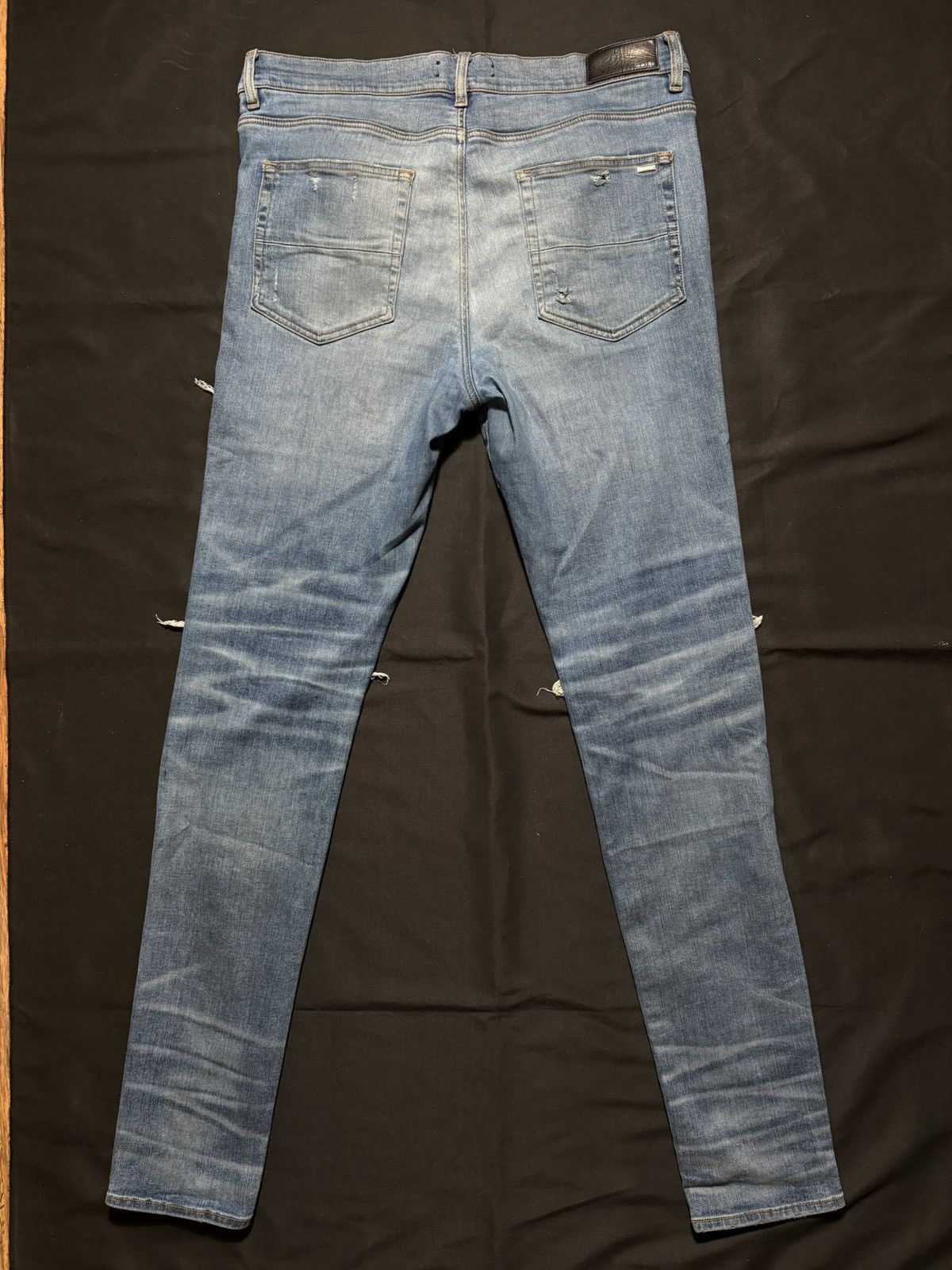Amiri Amiri MX1 Light Wash Black Patch Jeans - Size 38 Size US 38 / EU 54 - 3 Thumbnail