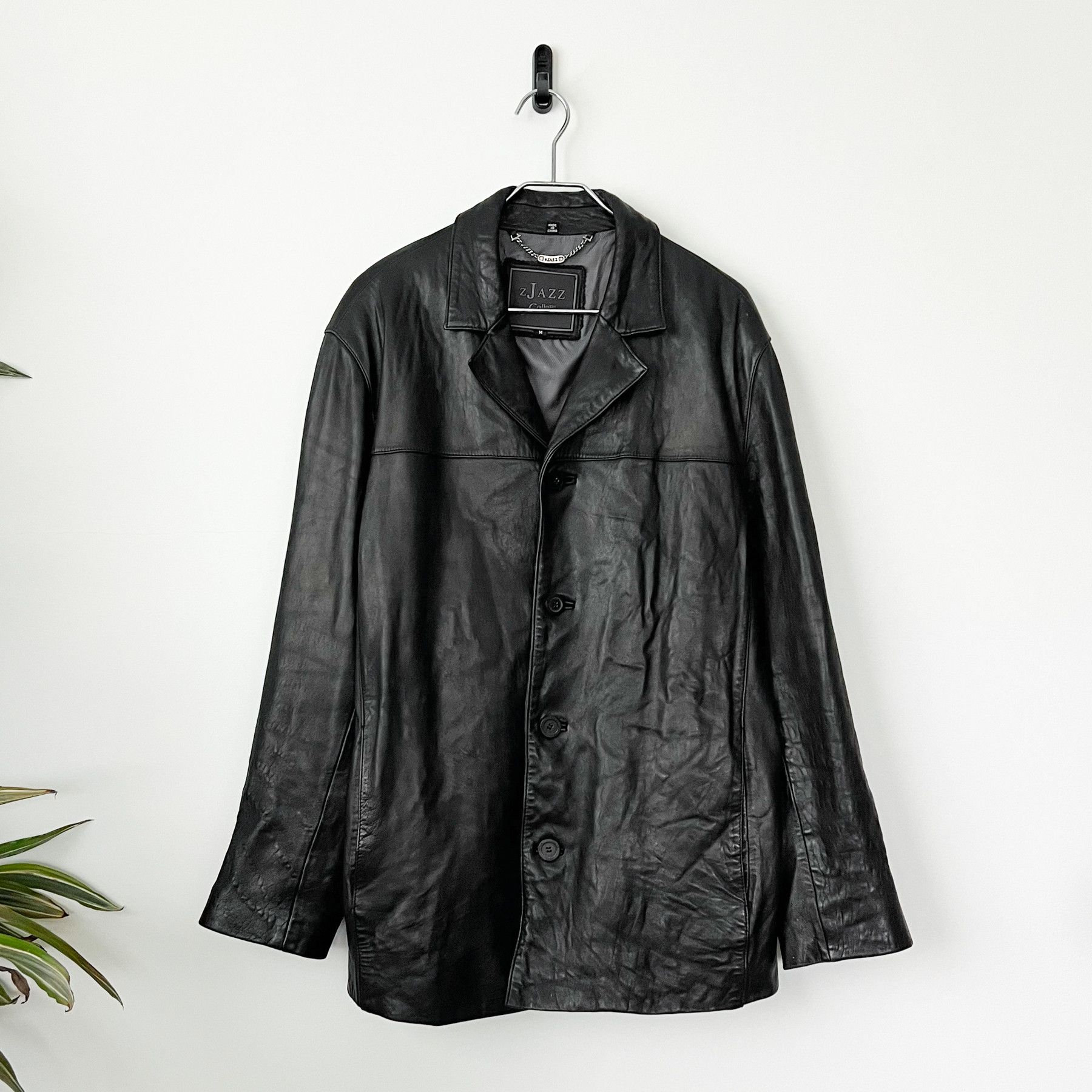 Vintage VTG Y2K Super Soft Black Lamb Leather Coat Overcoat Jacket Size US M / EU 48-50 / 2 - 1 Thumbnail