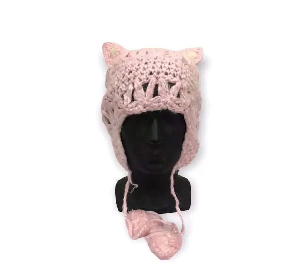 Japanese Brand Bunny Horn Earflap Knit Beanie Hat Size ONE SIZE - 2 Thumbnail