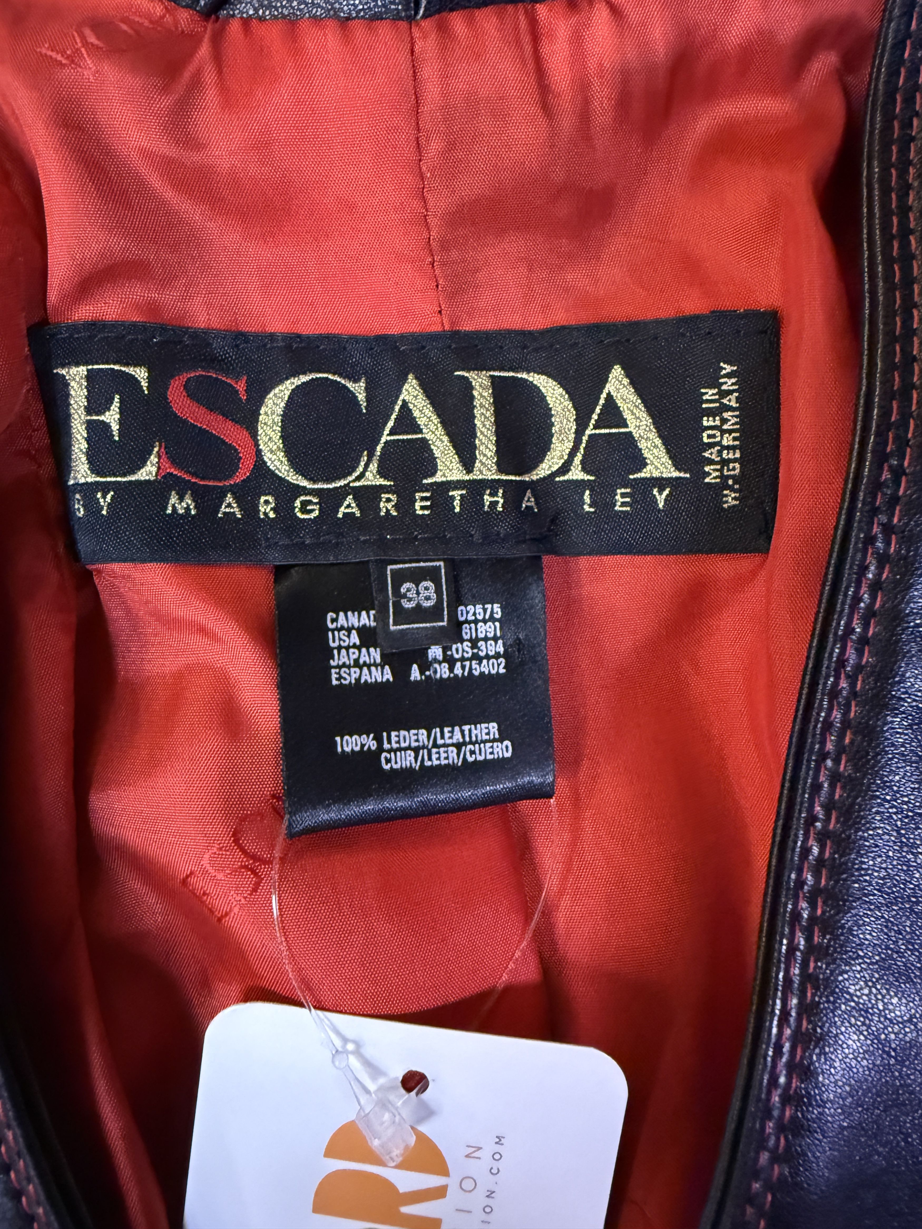 Escada Escada by Margaretha Ley Leather Jacket Size XS / US 0-2 / IT 36-38 - 7 Thumbnail