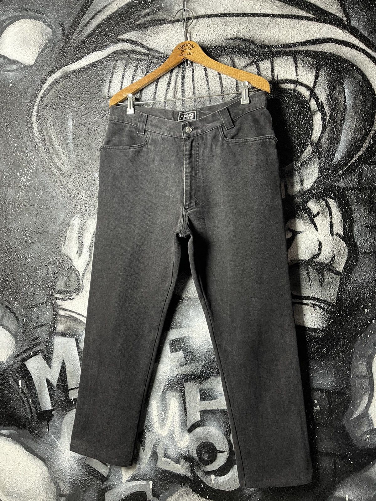 Versace Versace Classic V2 Vintage Washed Black Denim Jeans Men’s Size W33 Size US 33 - 2 Thumbnail
