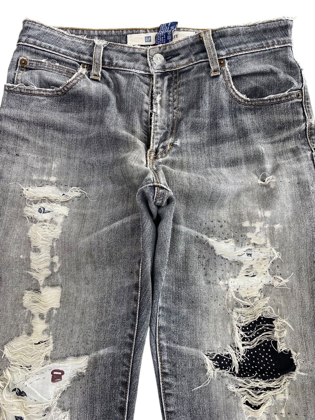Gap Gap Distressed Ripped With Patchwork Style Flare Jeans Size US 30 / EU 46 - 2 Thumbnail