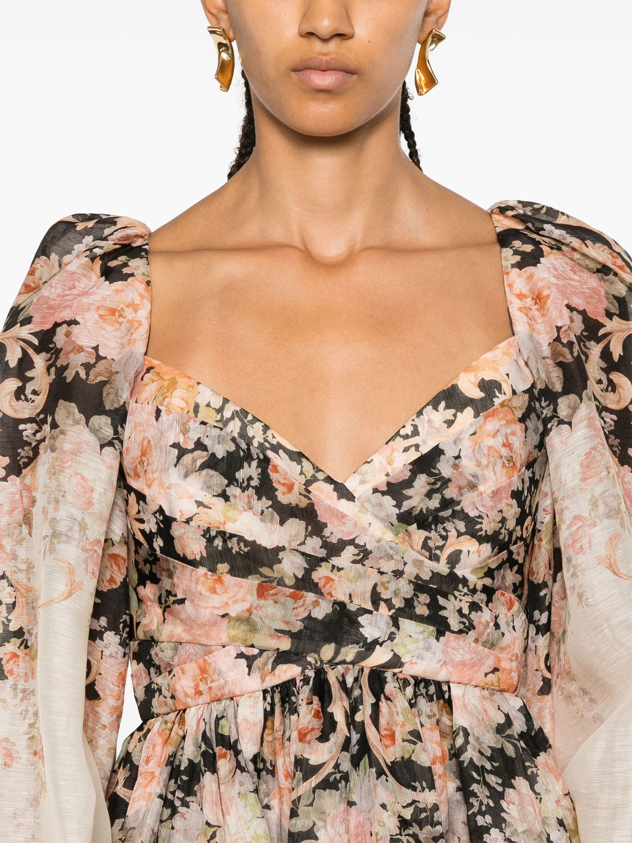 Zimmermann o1s22i1n1024 Floral Mini Dress in Multicolor Size M / US 6-8 / IT 42-44 - 4 Thumbnail