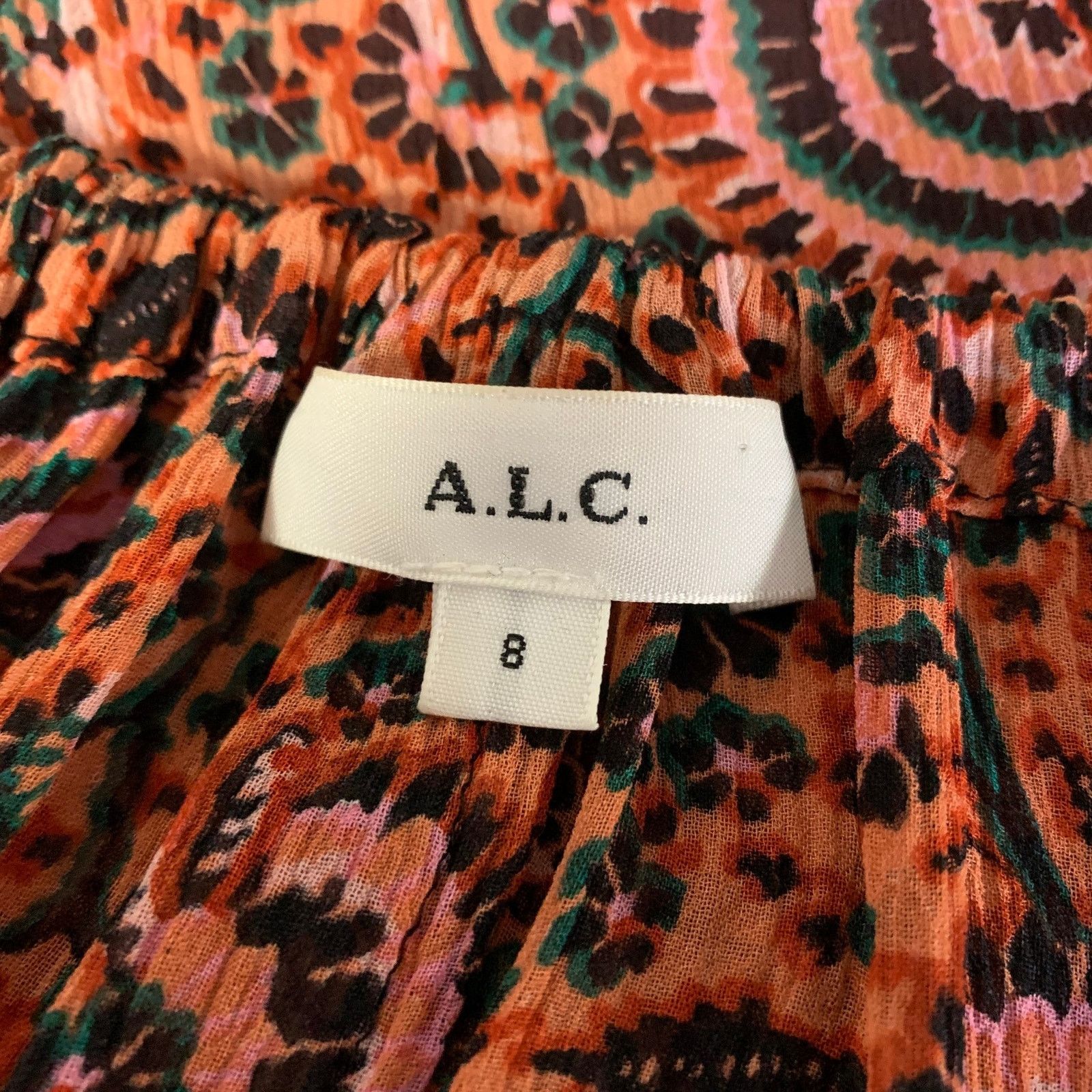 A.L.C. A.L.C. Size 8 Orange Pink Silk Floral Neck Tie Top Size M / US 6-8 / IT 42-44 - 5 Thumbnail