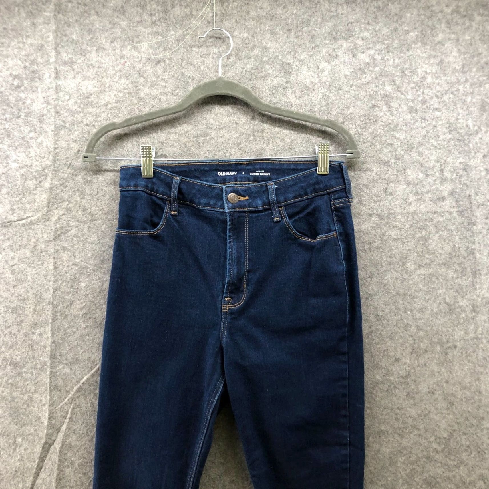 Old Navy Old Navy High Rise Super Skinny Jeans Womens Size 8 Blue Dark Wash Stretch Denim Size 30" / US 8 / IT 44 - 3 Thumbnail