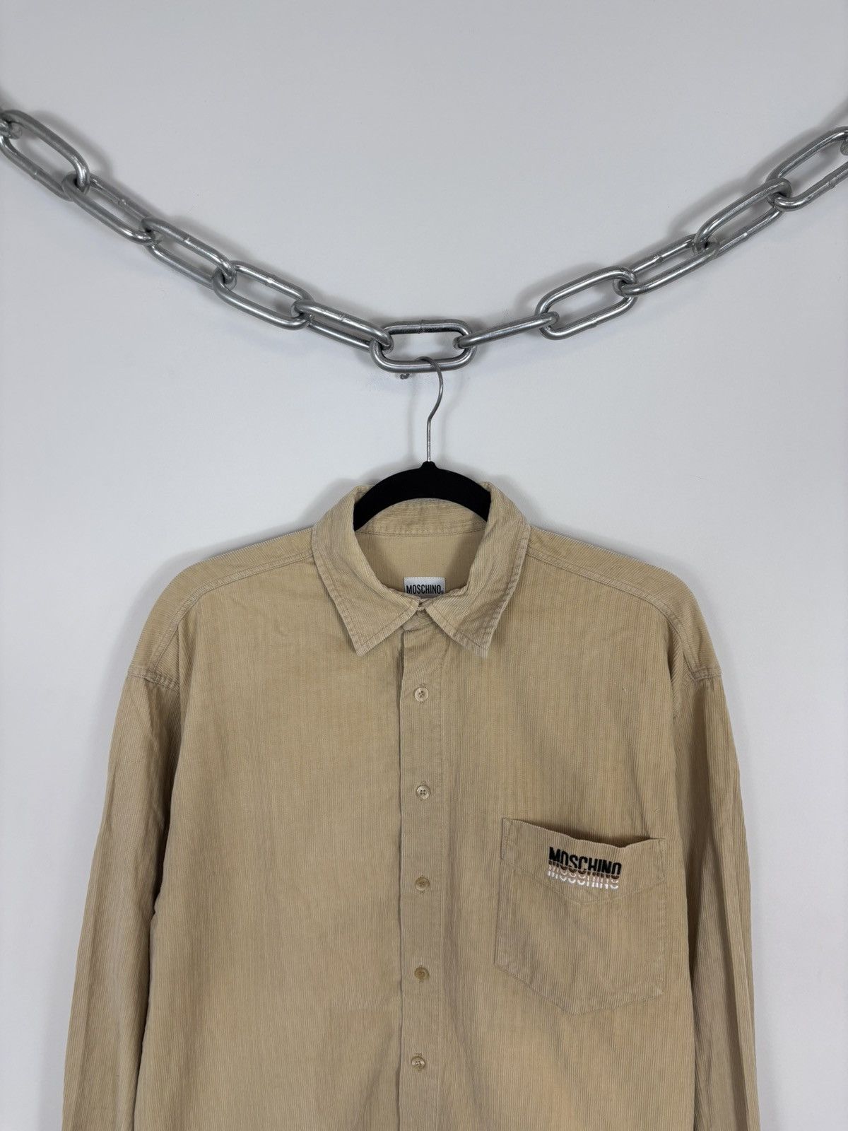 Moschino Vintage 1990s Moschino Jeans Corduroy Long Sleeve Shirt Size US M / EU 48-50 / 2 - 2 Thumbnail