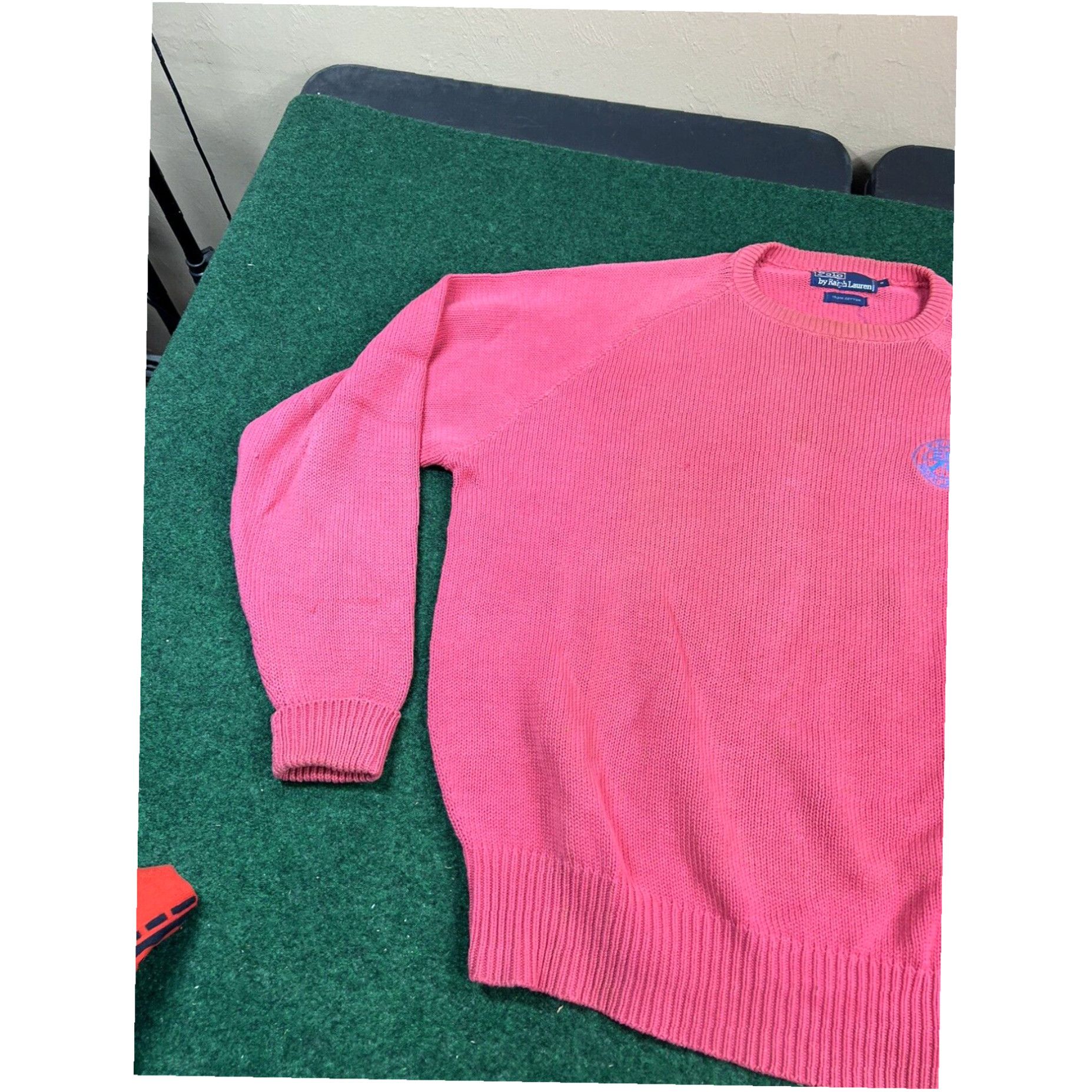 Polo Ralph Lauren Vintage 90s Polo Ralph Lauren Cookie Sweater Patch Embroidered Logo Pink Sz Smal Size US S / EU 44-46 / 1 - 2 Thumbnail