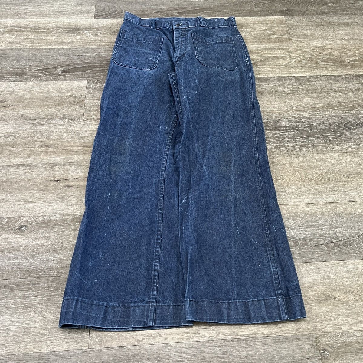 image of Military x Vintage 1970S Us Navy Seafarer Bellbottom Flared Jeans, Men's (Size 32)