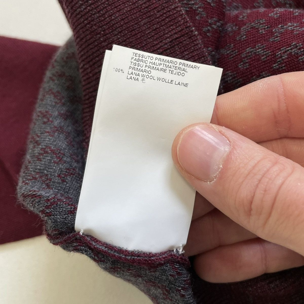 Maison Margiela A/W 13 Burgundy Patterned Wool Sweater Size US L / EU 52-54 / 3 - 12 Thumbnail