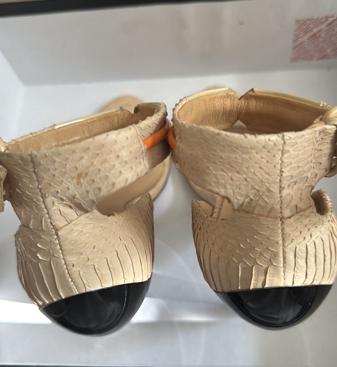 Designer × L.A.M.B. L.A.M.B leather beige and orange strap heels Size US 6.5 / IT 36.5 - 3 Thumbnail