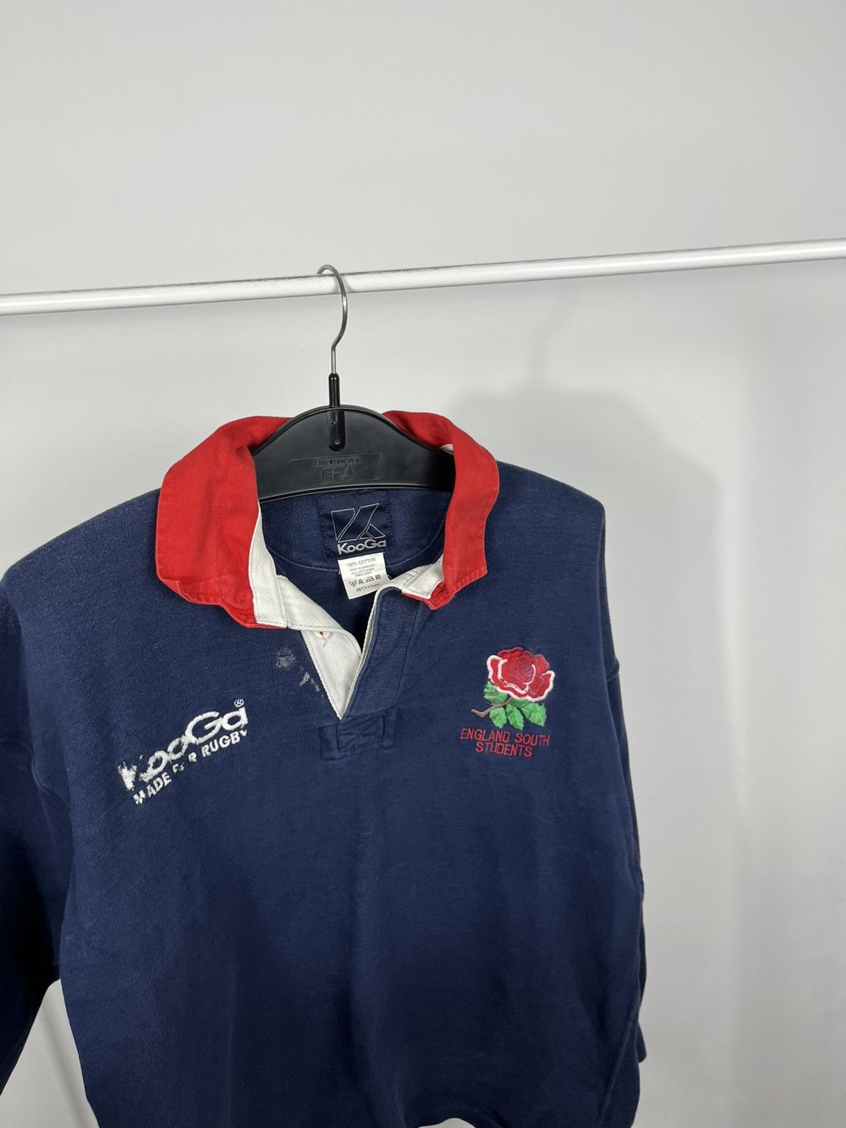 Other Vintage KooGa England South Students Rugby Shirt #6 Cotton Size US L / EU 52-54 / 3 - 8 Thumbnail