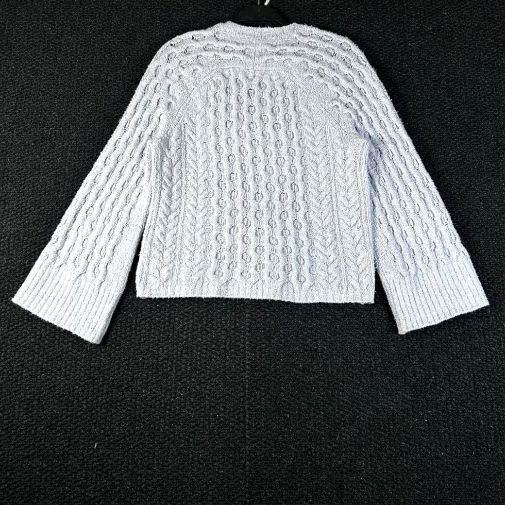J.Crew J.Crew Womens Cable-Knit Crewneck Sweater Pullover Cotton Blend Blue Modern Knit Medium M Size M / US 6-8 / IT 42-44 - 4 Thumbnail