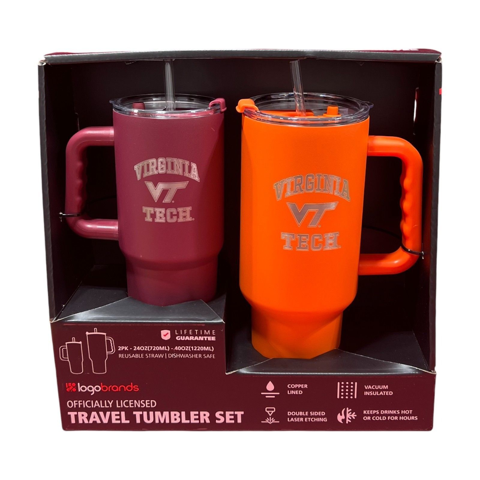 Other Logo Brands - Travel Tumblers Set (2 Pk) - 24oz (720ml) - 40 Size ONE SIZE - 15 Thumbnail
