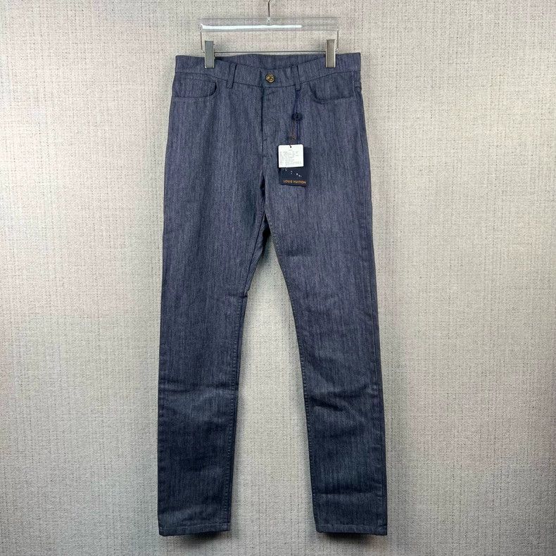 Louis Vuitton Louis Vuitton Solid Gradient Leather Denim Pants Size US 31 - 1 Thumbnail