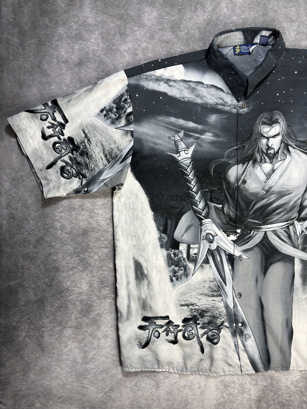 Japanese Brand × Vintage Vintage All Over Print Polo Shortsleeve Anime Edgy Y2K XL Size US XXL / EU 58 / 5 - 7 Thumbnail