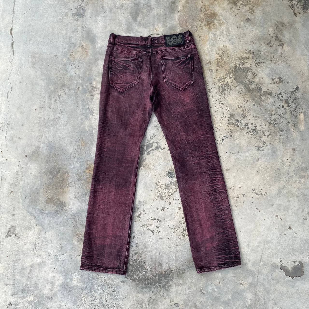 If Six Was Nine × LOWBOX × Tornado Mart LOWBOX JAPAN WINE-RED DYE FISHBONE STRAIGHT LEG IN W30X33 Size US 30 / EU 46 - 8 Thumbnail