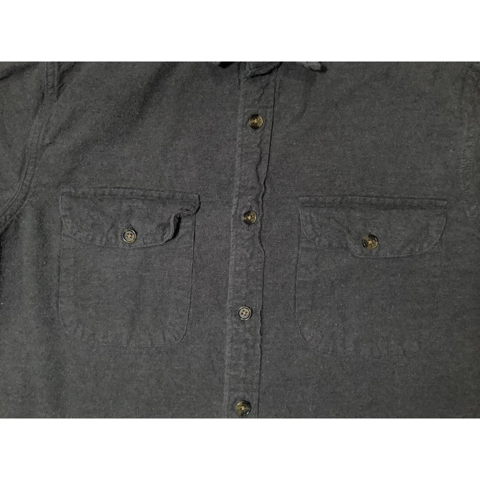 J.Crew J.Crew Shirt Mens Medium Charcoal Gray Flannel Workshirt Button Front Pockets Size US M / EU 48-50 / 2 - 5 Thumbnail