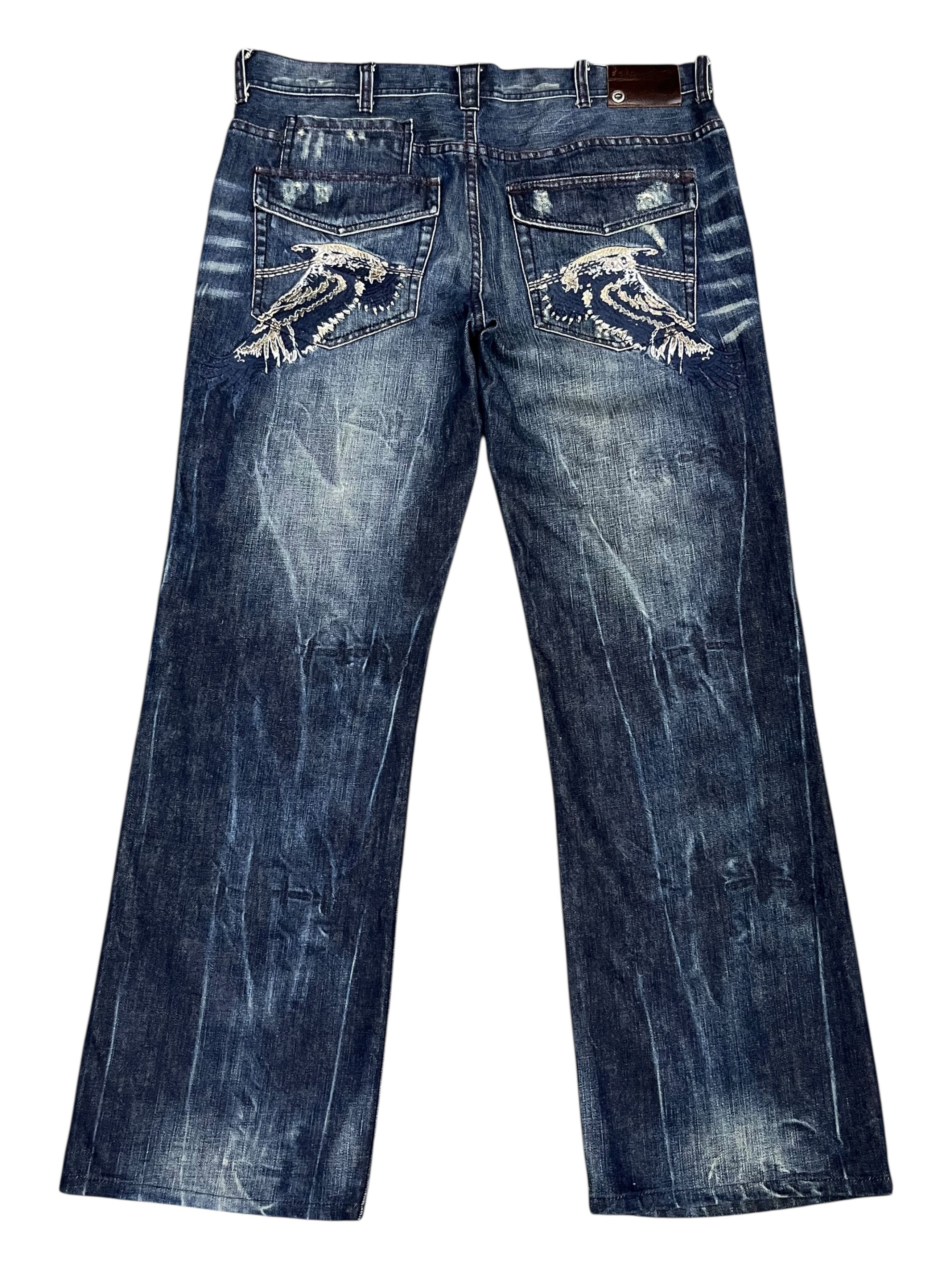 Armani Exchange Rare🔥Armani Exchange Distressed Jeans Flying Eagle Edition Size US 36 / EU 52 - 2 Thumbnail