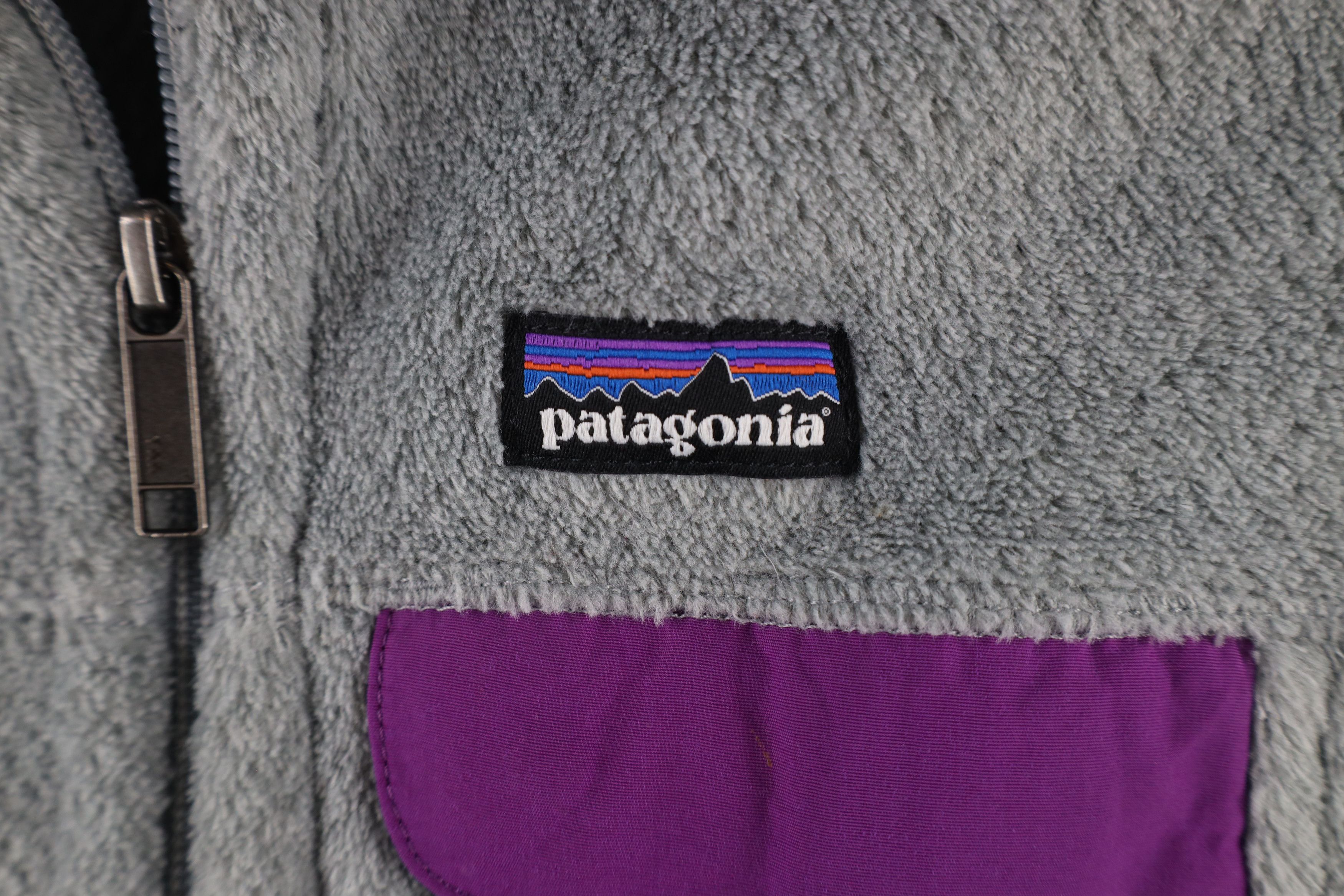 Patagonia × Vintage Patagonia Box Logo Re Tool Fleece Vest Jacket Gray Purple Size S / US 4 / IT 40 - 4 Thumbnail