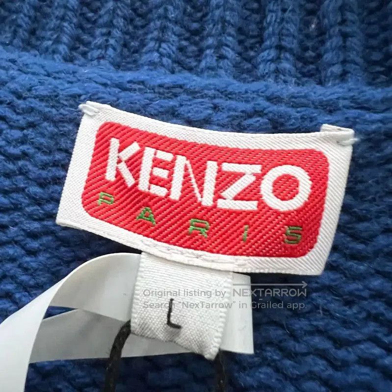 Kenzo KENZO Blue Wool Logo Sweater for Men . Size US L / EU 52-54 / 3 - 4 Thumbnail