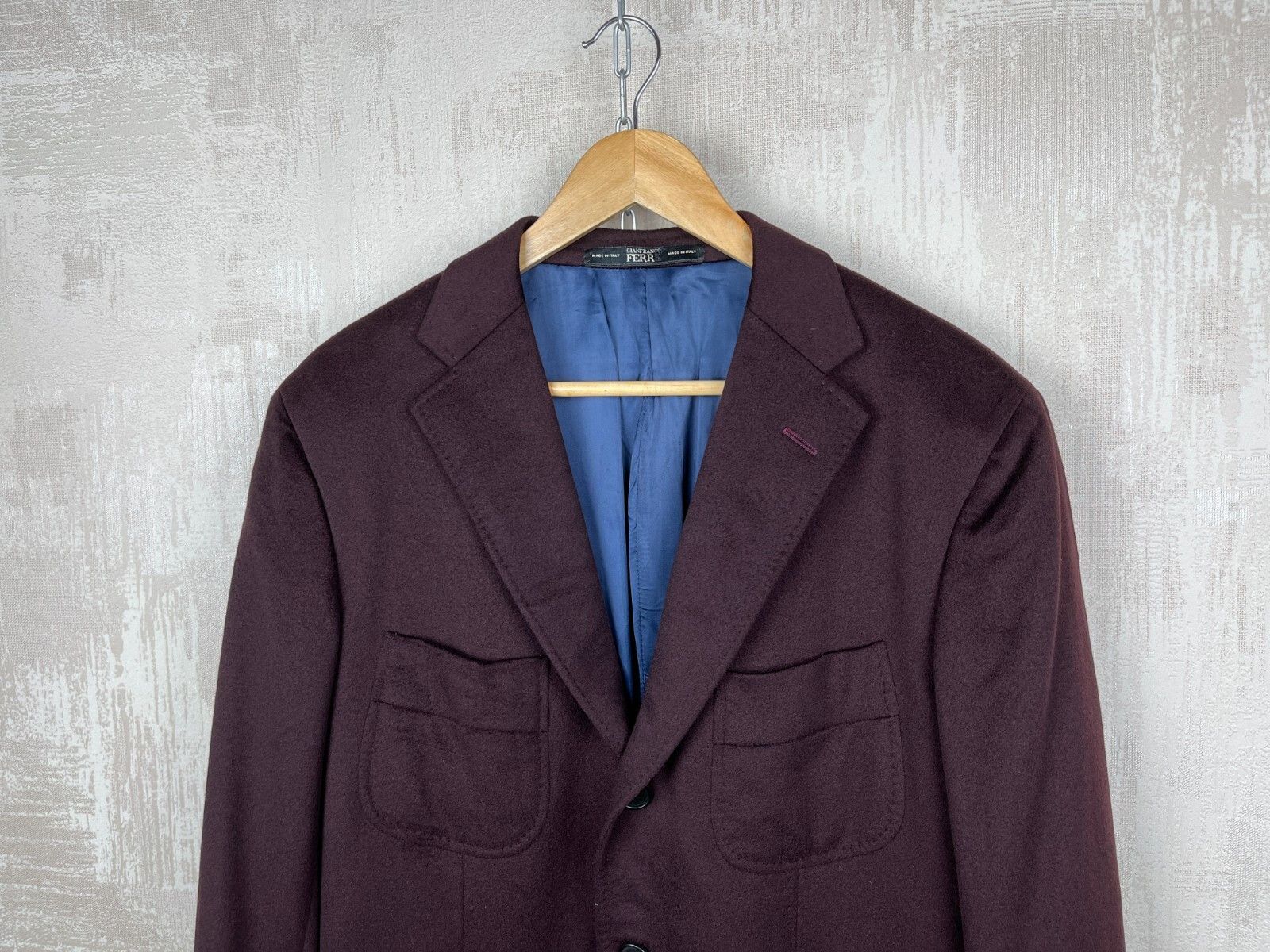 Gianfranco Ferre Gianfranco FERRE 100% Cashmere Blazer Sport Coat Burgundy Size 42R - 3 Thumbnail