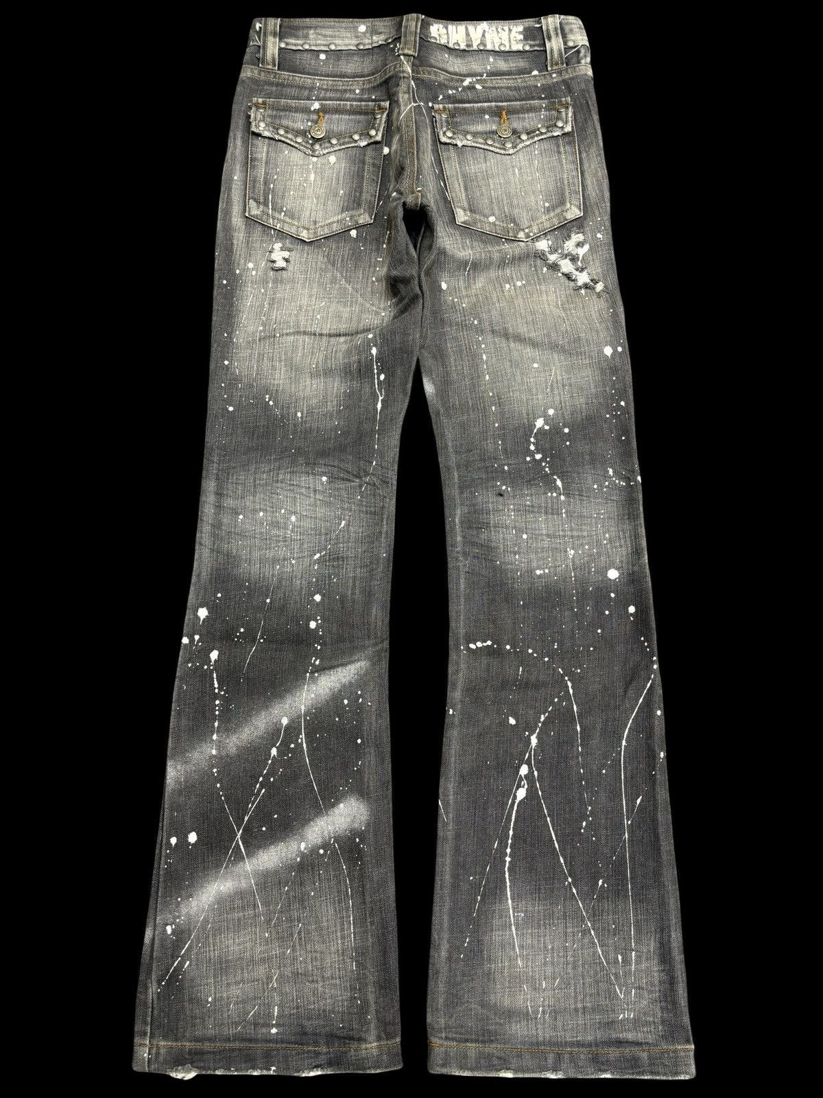 Seditionaries 💥FLARE💥 RHYME Japan Painter Spiky Distressed Denim F566 Size US 28 / EU 44 - 2 Thumbnail