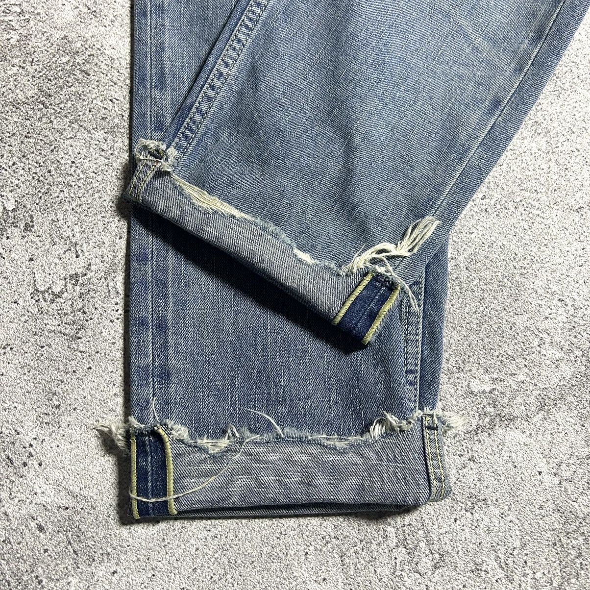 Japanese Brand Crazy Disstresed Denim PLACX CROP MILAN LOSE CROP TAPERED Size US 34 / EU 50 - 15 Thumbnail