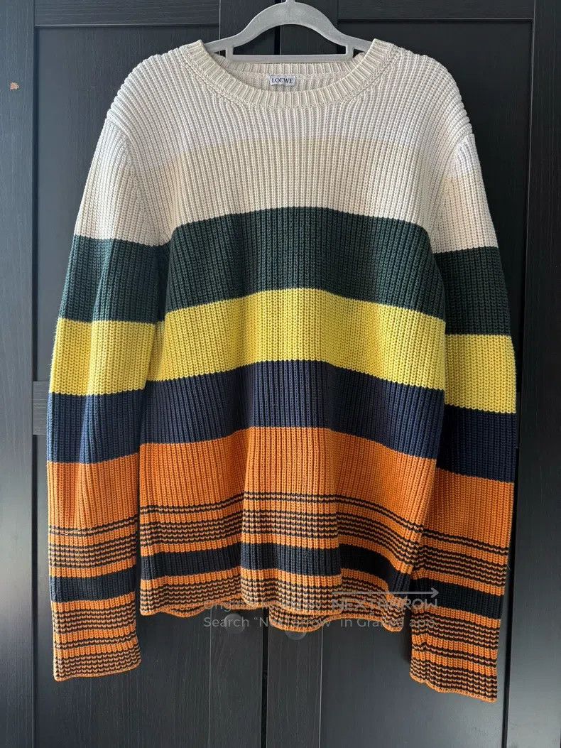 Loewe Loewe Men's Retro Knit Striped Sweater Size US M / EU 48-50 / 2 - 1 Thumbnail