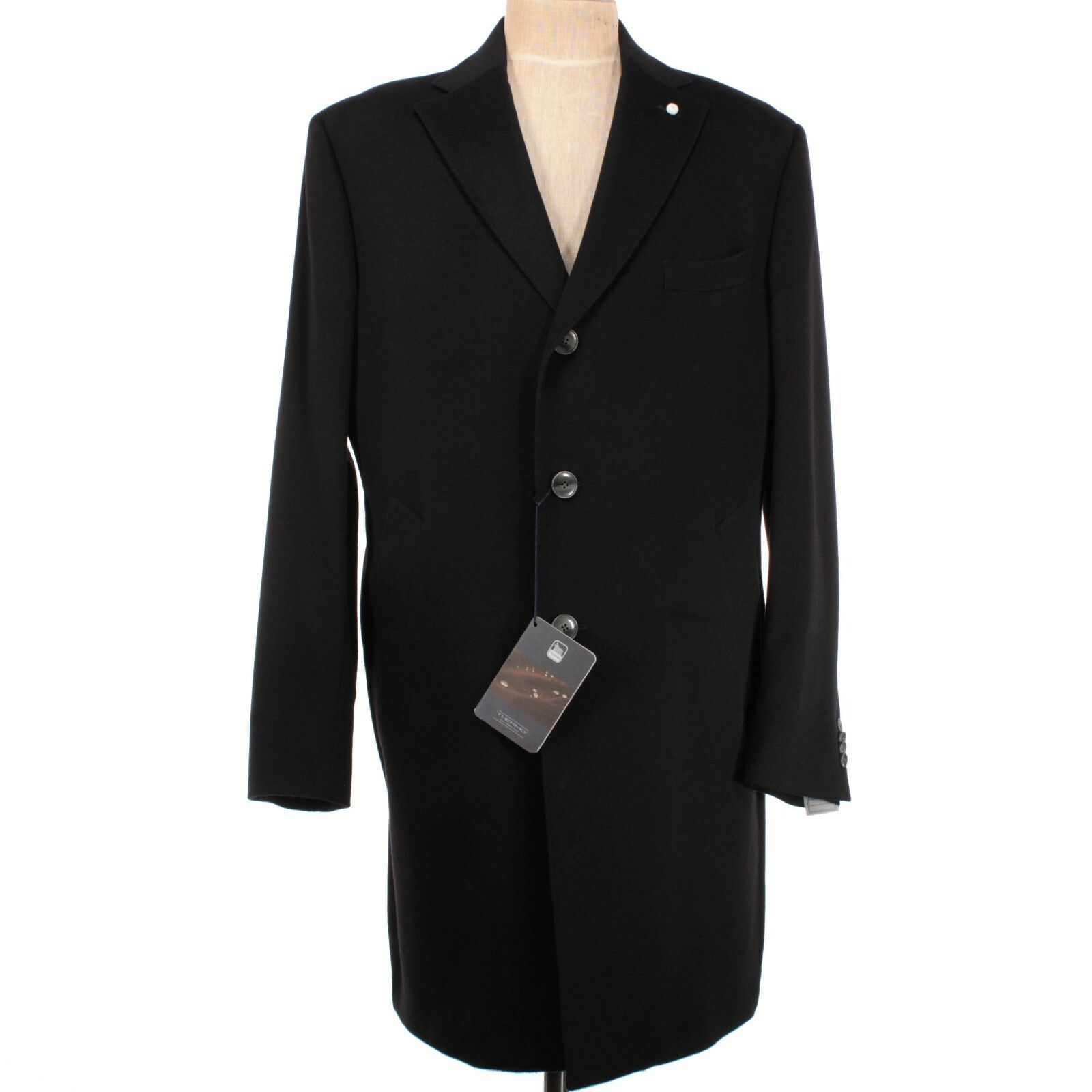 Luigi Bianchi Mantova Coat Size L US In Black Cashmere