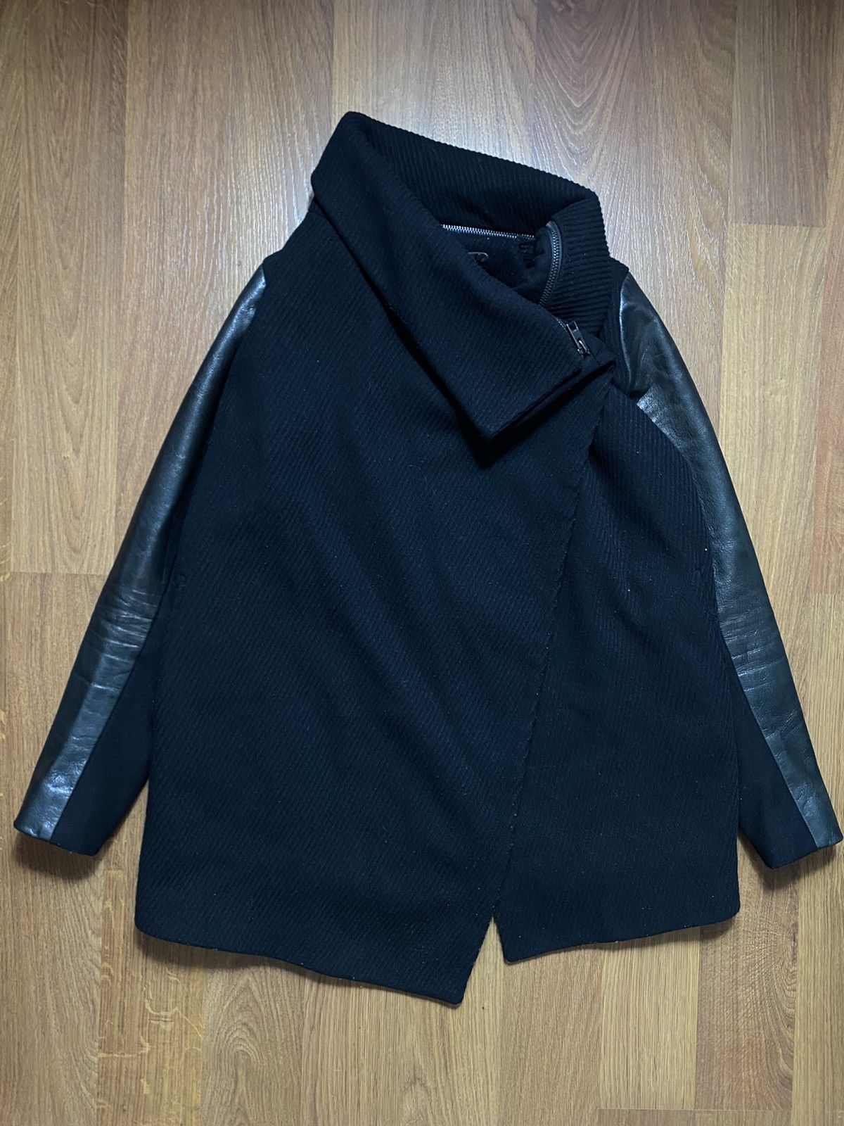 Allsaints Allsaints Leather Sleeves y2k Black Work Jacket Size S / US 4 / IT 40 - 1 Thumbnail